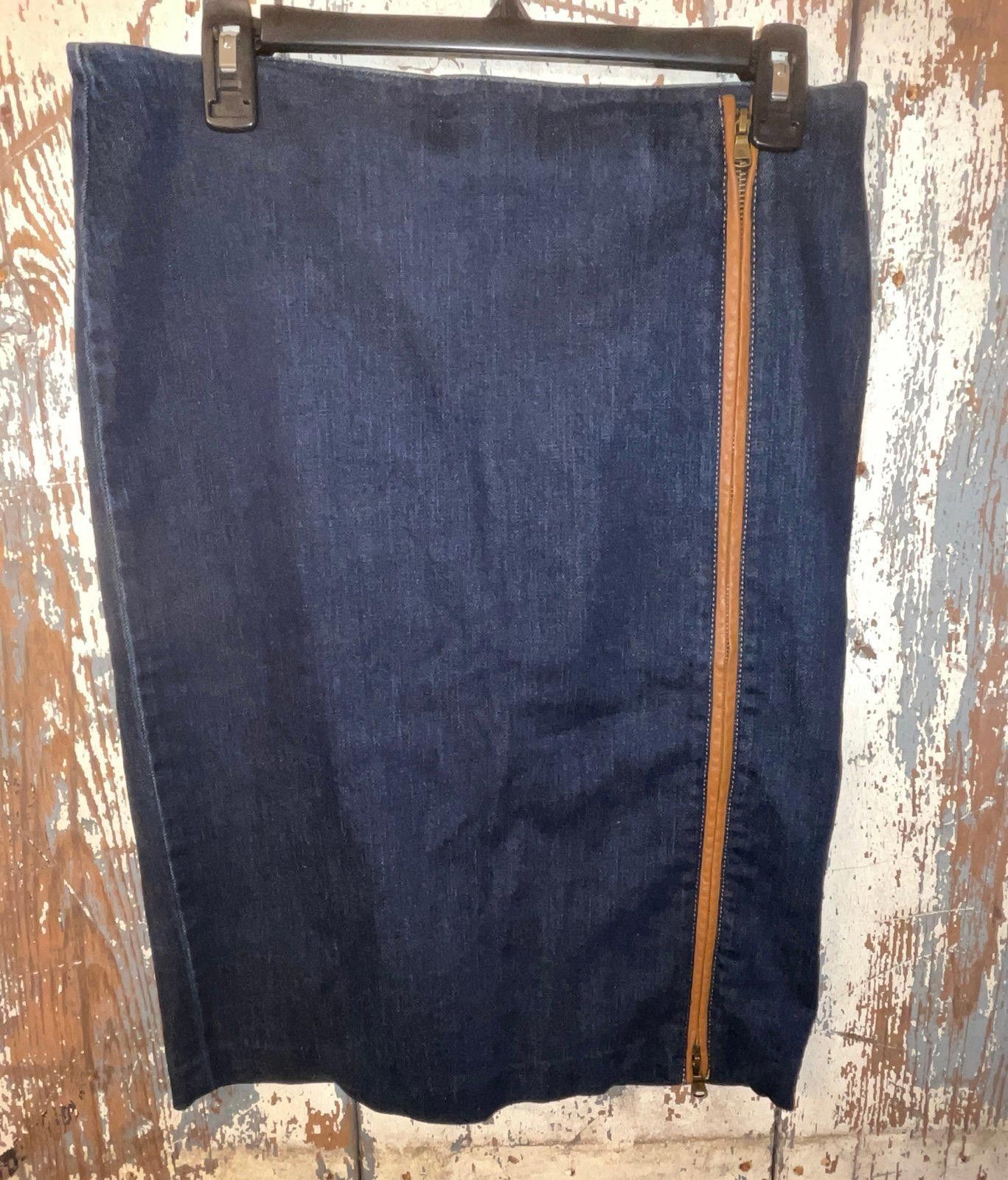 Lauren Ralph Lauren Ralph Lauren Denim skirt, leather trim, zipper, size 8 Size 32" / US 10 / IT 46 - 2 Thumbnail