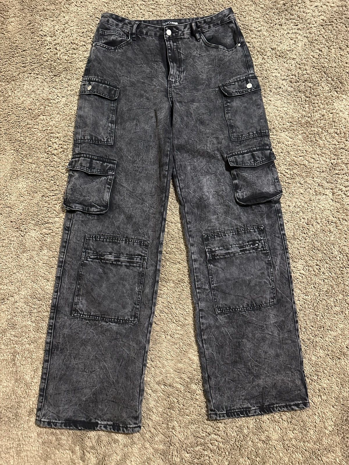 Fashion Nova Vintage Fashion Nova “triple black” baggy jeans 00s size 12 Size 36" / US 14 / IT 50 - 1 Thumbnail