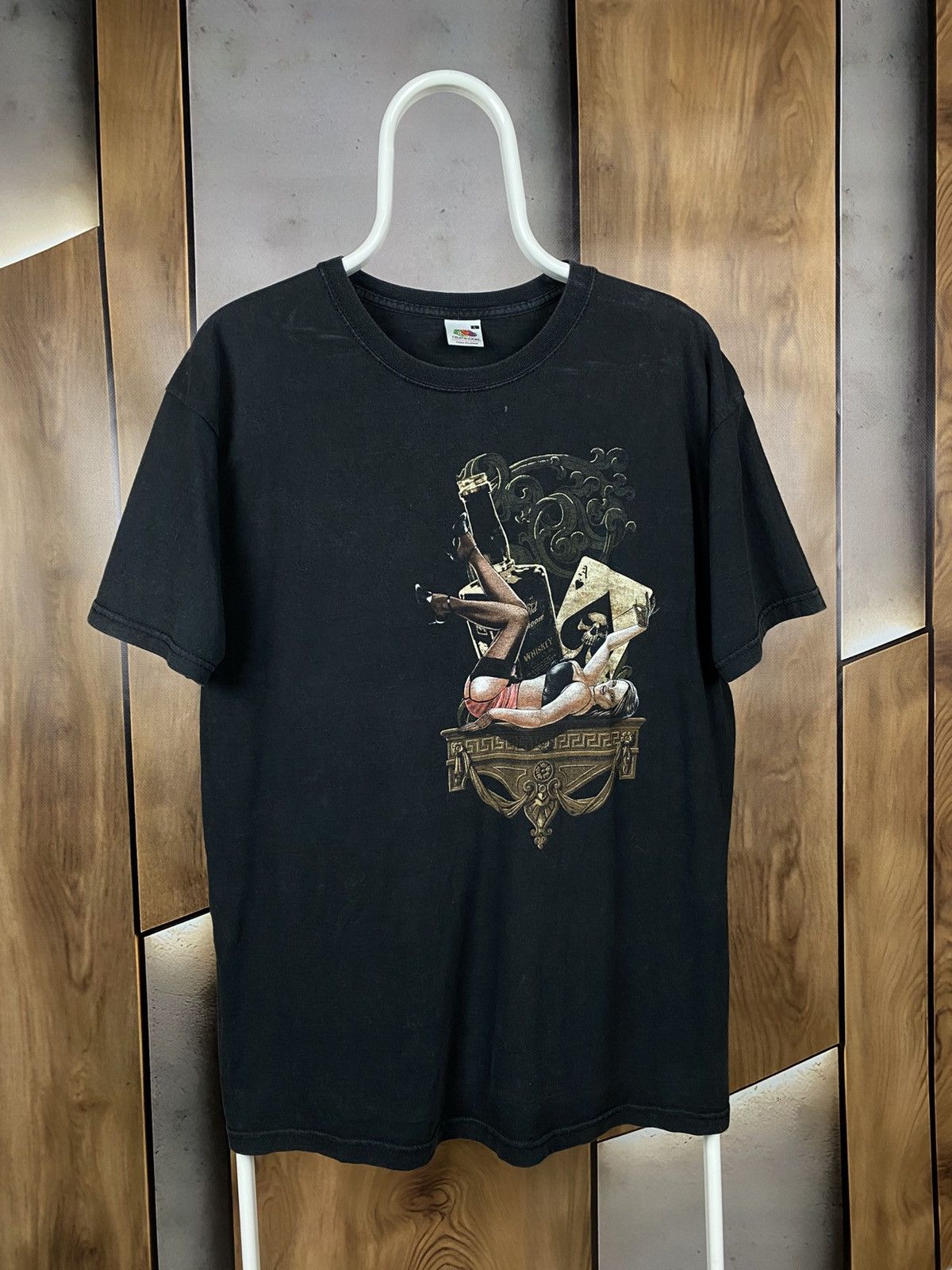 Vintage 💀Vintage T-Shirt Sex Girl Cards Poker Alcohol Casino Tee💀 Size US L / EU 52-54 / 3 - 1 Thumbnail
