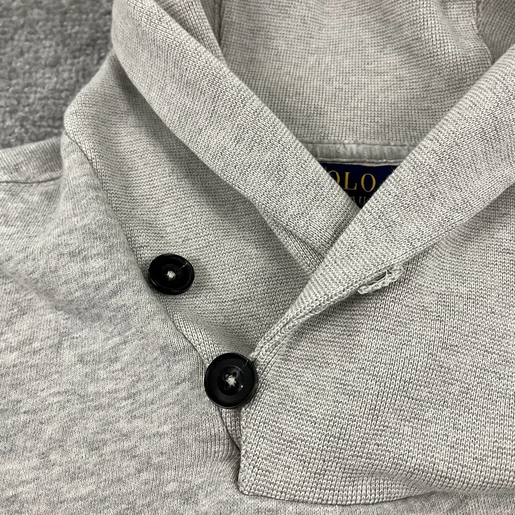 Polo Ralph Lauren POLO RALPH LAUREN Sweater Mens XL Gray Shawl Pullover Preppy Knit Smooth Regular 1 Size US M / EU 48-50 / 2 - 7 Thumbnail