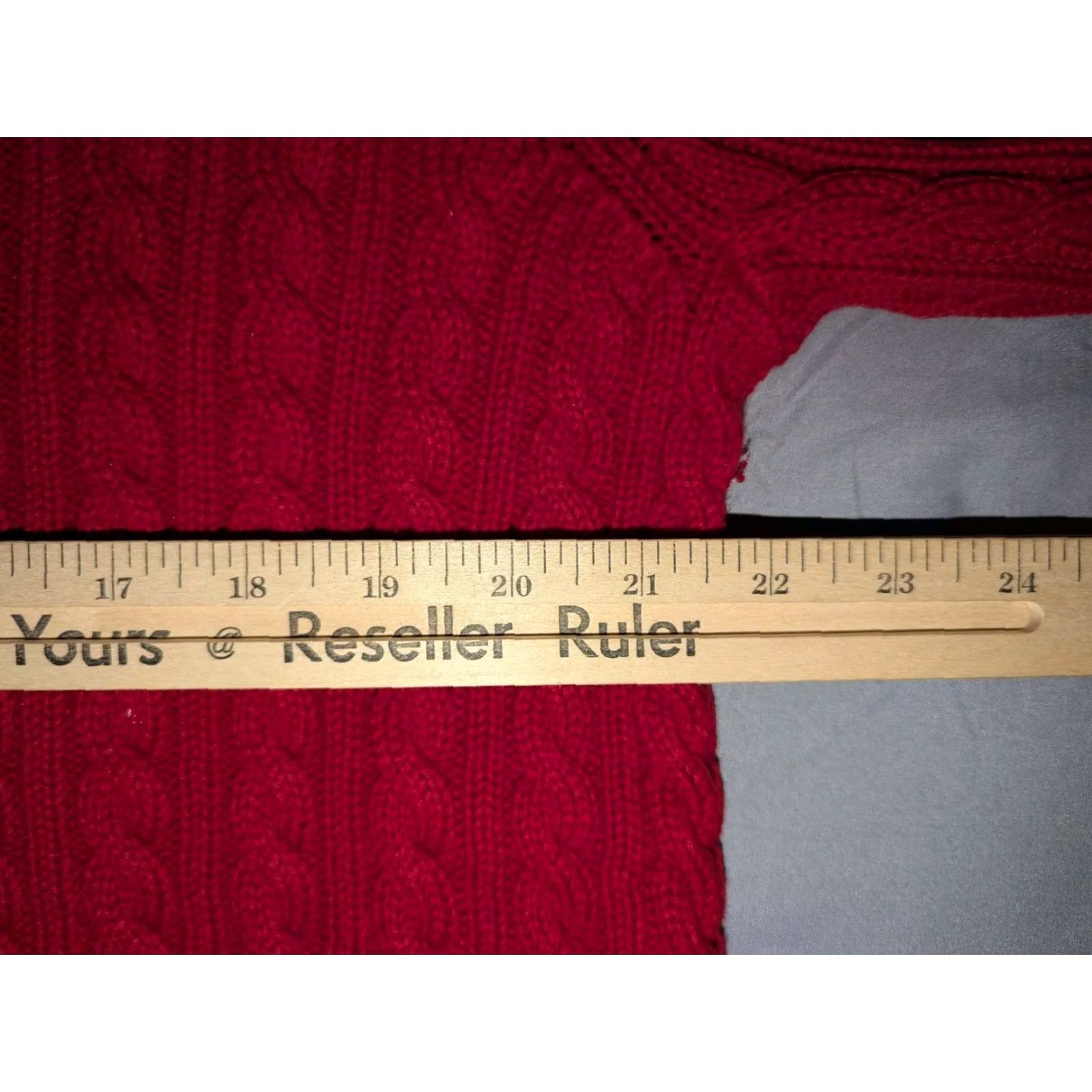 Ralph Lauren LAUREN RALPH LAUREN Green Label Men's L Red Cable Knit Crest Crew Sweater Size US L / EU 52-54 / 3 - 7 Thumbnail