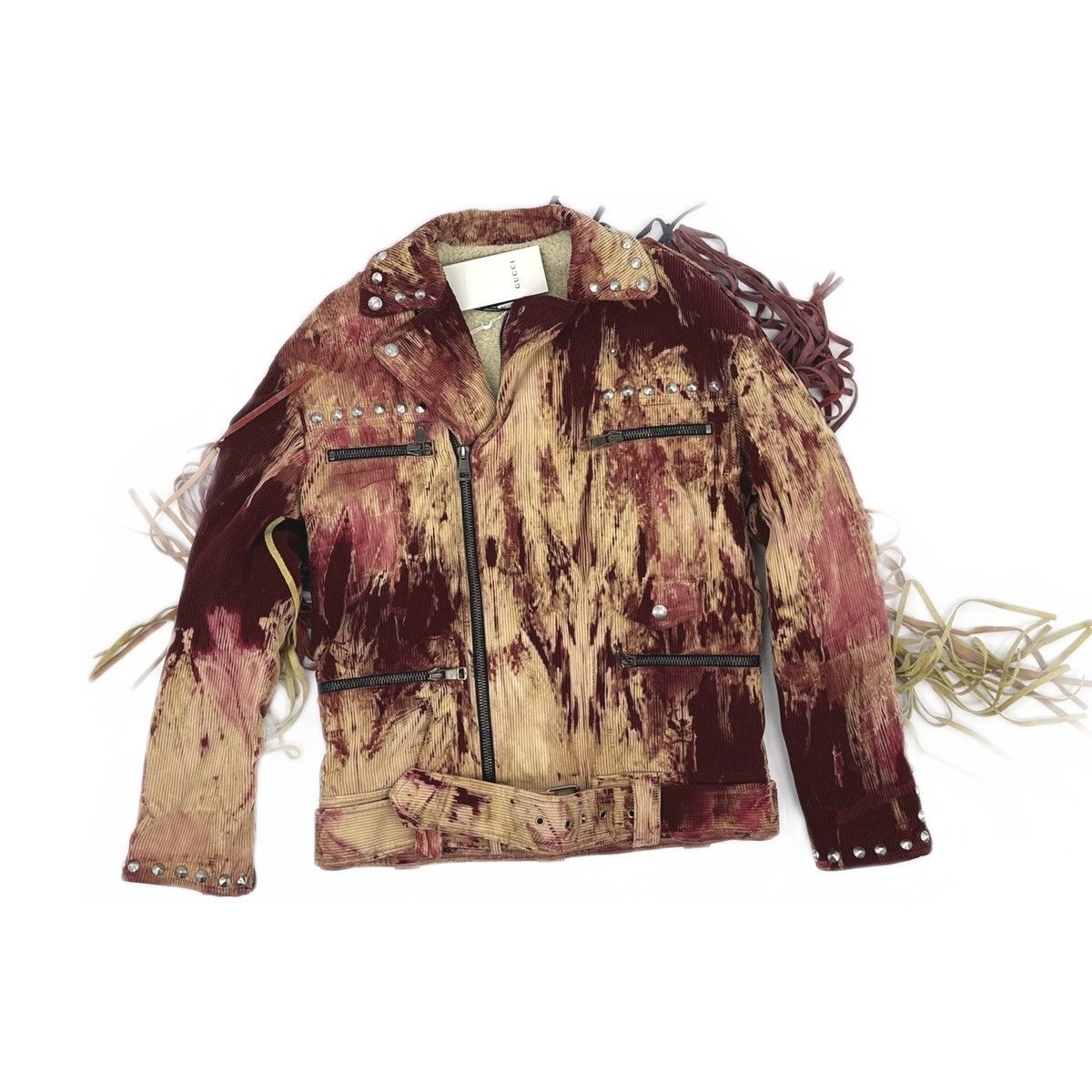 Gucci Gucci Blind For Love tie-dye print corduroy biker jacket Size XS / US 0-2 / IT 36-38 - 1 Thumbnail