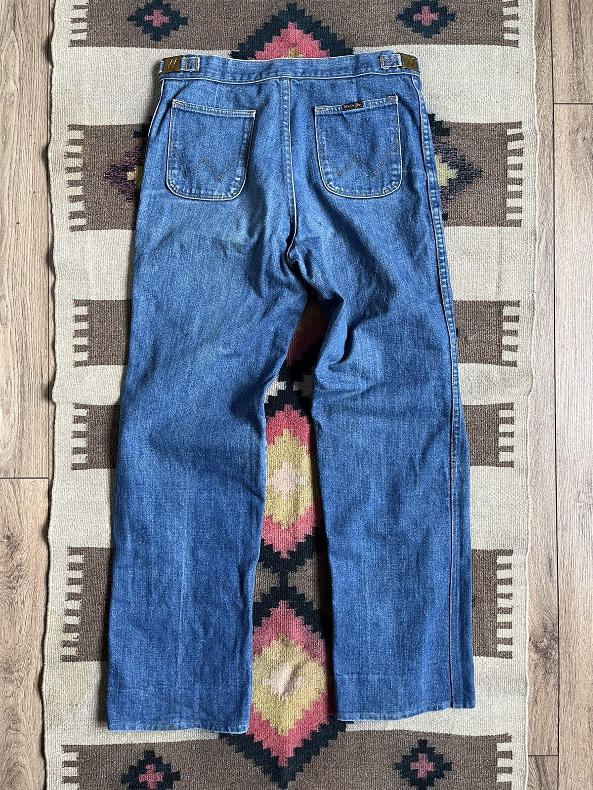 Wrangler Vintage 80s Wrangler Blue Washed Faded Jeans Size 33 Size US 33 - 12 Thumbnail