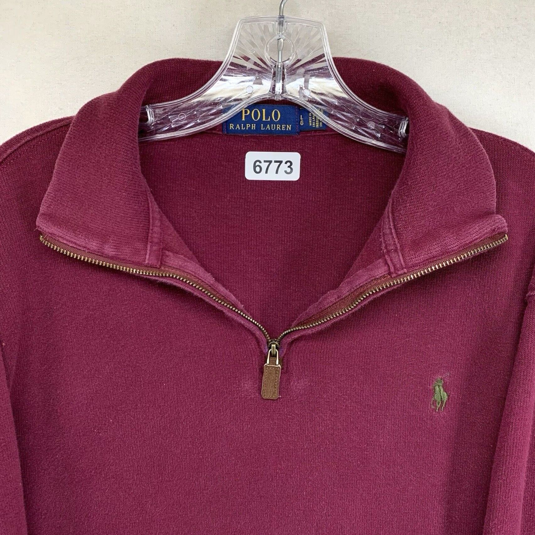 Polo Ralph Lauren VINTAGE Polo Ralph Lauren Sweater Shirt Men Large Red 1/4 Zip Embroidered Knit Mock Neck Casual Size US L / EU 52-54 / 3 - 4 Thumbnail