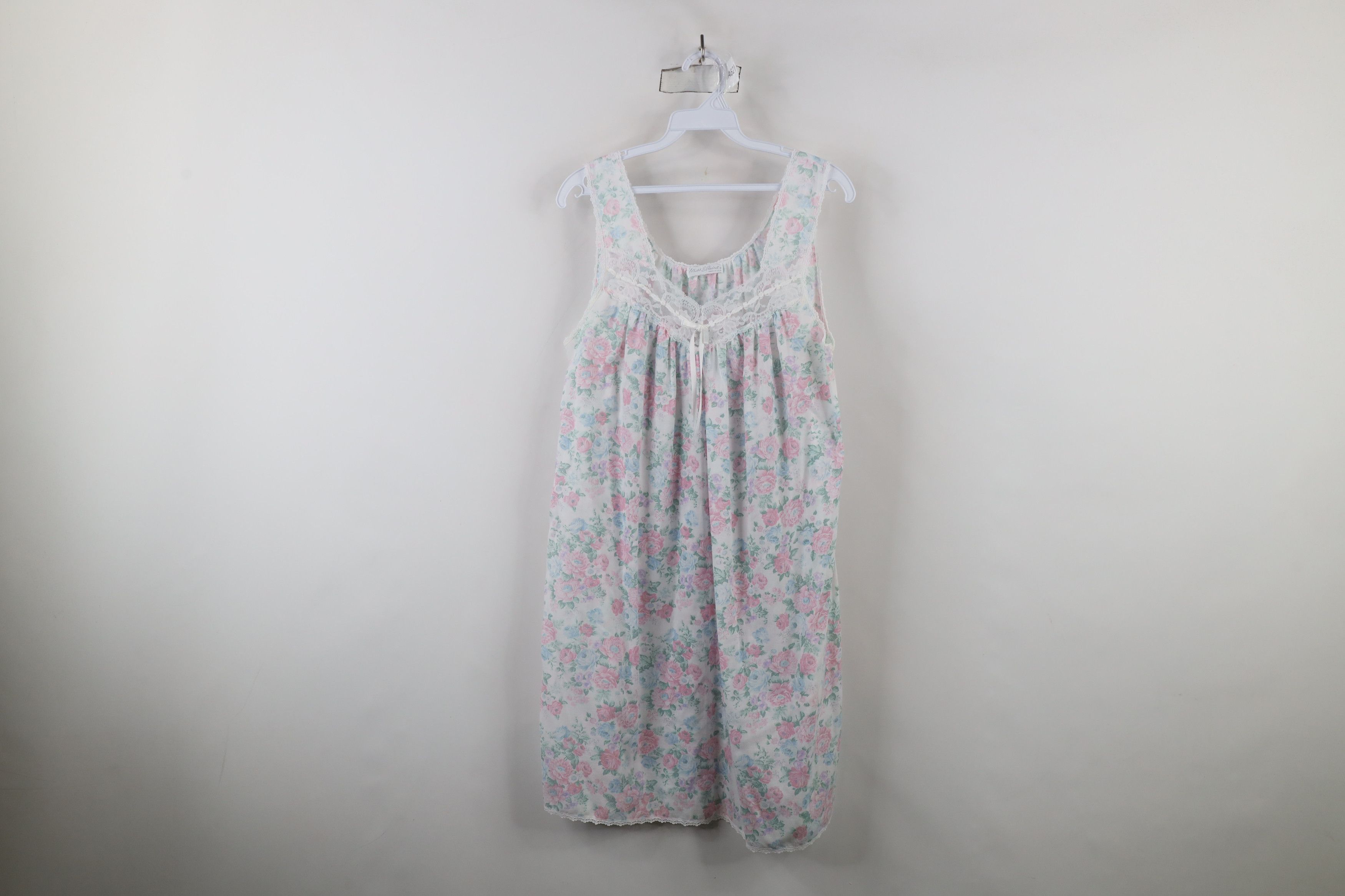 Vintage Vintage 90s Miss Elaine Floral Night Gown Sleeping Shirt USA Size S / US 4 / IT 40 - 1 Thumbnail