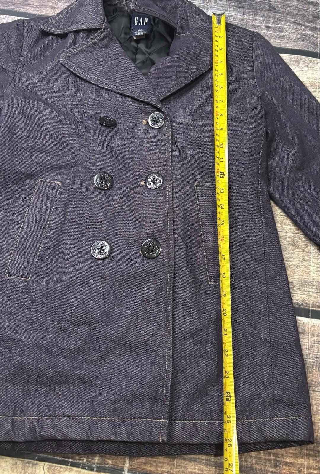 Gap VTG Gap Pea Coat Jacket Women's XS Denim Cotton Purple Size XS / US 0-2 / IT 36-38 - 9 Thumbnail