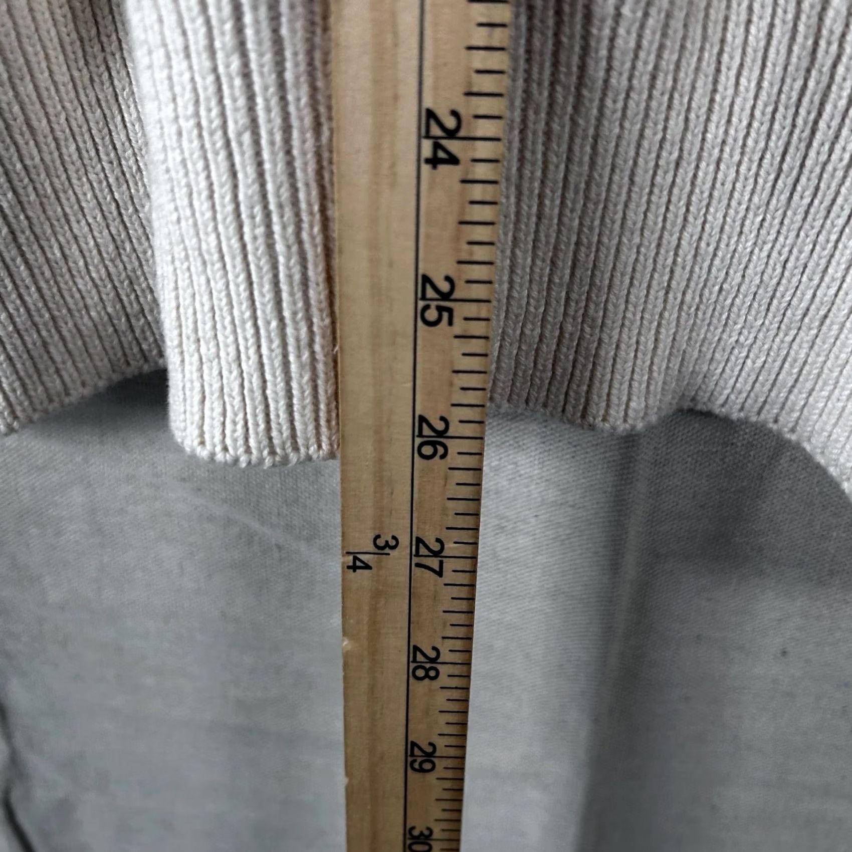 Vintage Vintage United States Sweaters Cream Ribbed Knit Pullover Sweater Men's L Size US L / EU 52-54 / 3 - 4 Thumbnail