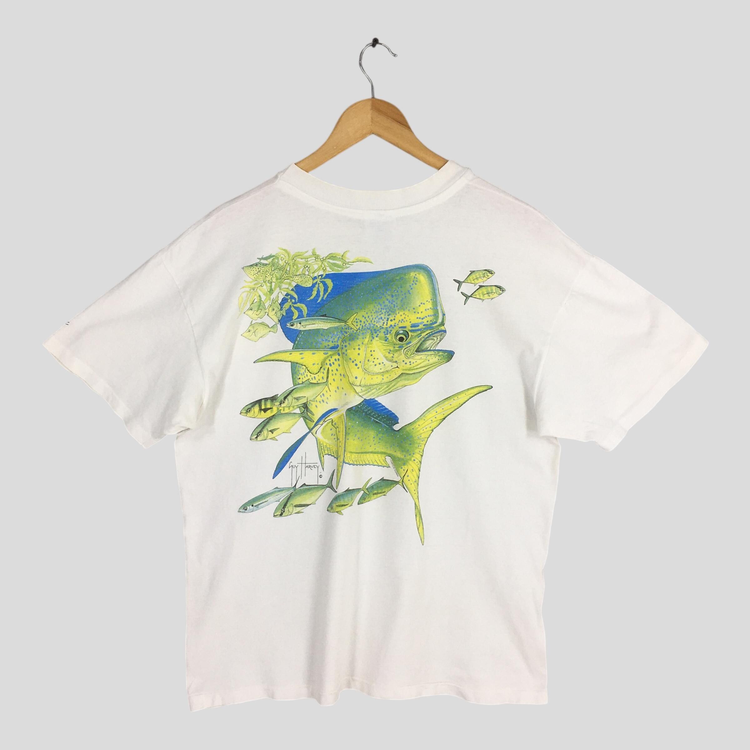 Guy Harvey Vintage 90s Guy Harvey Fishing White Tshirt Large Size US L / EU 52-54 / 3 - 6 Thumbnail