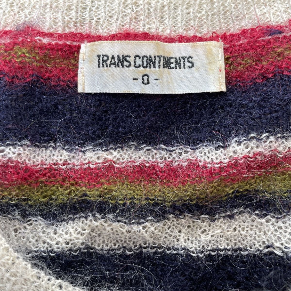 If Six Was Nine × Japanese Brand VTG Trans Continents Striped Crew Neck Short Sleeve Mohair Size S / US 4 / IT 40 - 3 Thumbnail