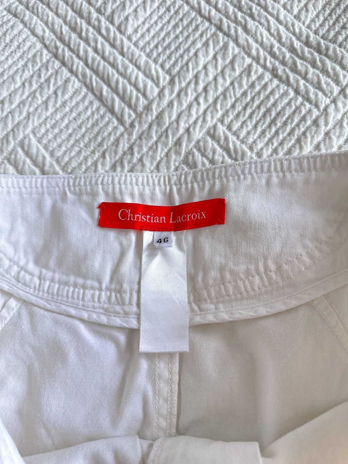 Christian Lacroix Christian Lacroix vintage 90 White Low Rise midi Cargo Skirt Size 34" / US 12 / IT 48 - 2 Thumbnail