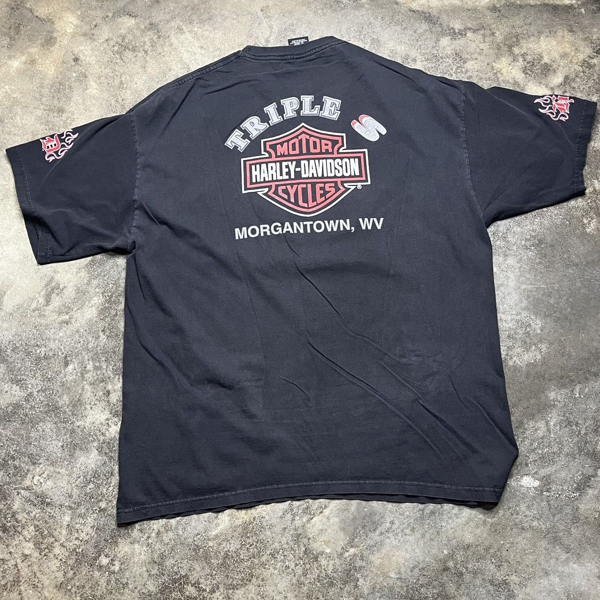 Harley Davidson × Vintage vintage harley davidson baggy fire thrashed tshirt Size US XXL / EU 58 / 5 - 5 Thumbnail
