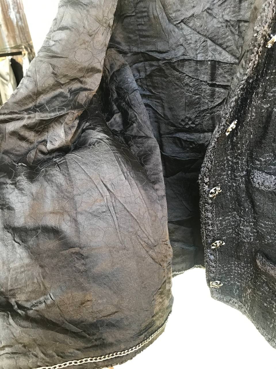 Chanel × Vintage SALE OFFER ACCEPT🔥🔥Vintage Chanel Lettle Black Jacket Tweed Size M / US 6-8 / IT 42-44 - 10 Thumbnail