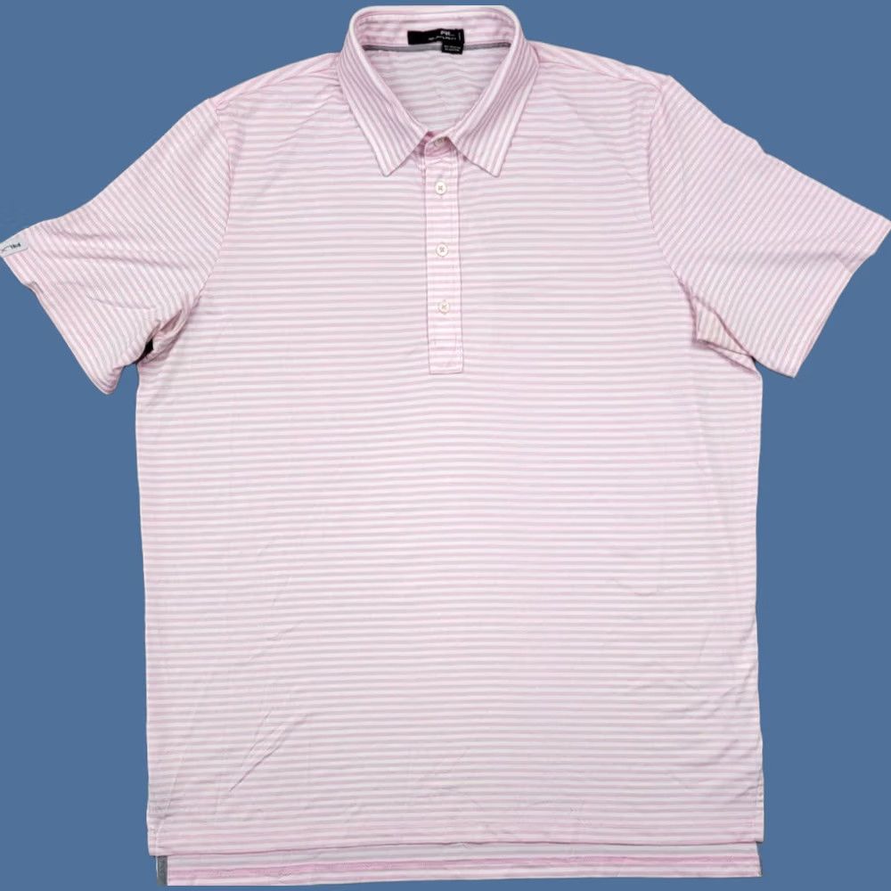 Ralph Lauren RLX Ralph Lauren Polo Shirt Mens XL Pink White Stripe Golf Short Sleeve Sports Size US XL / EU 56 / 4 - 1 Thumbnail