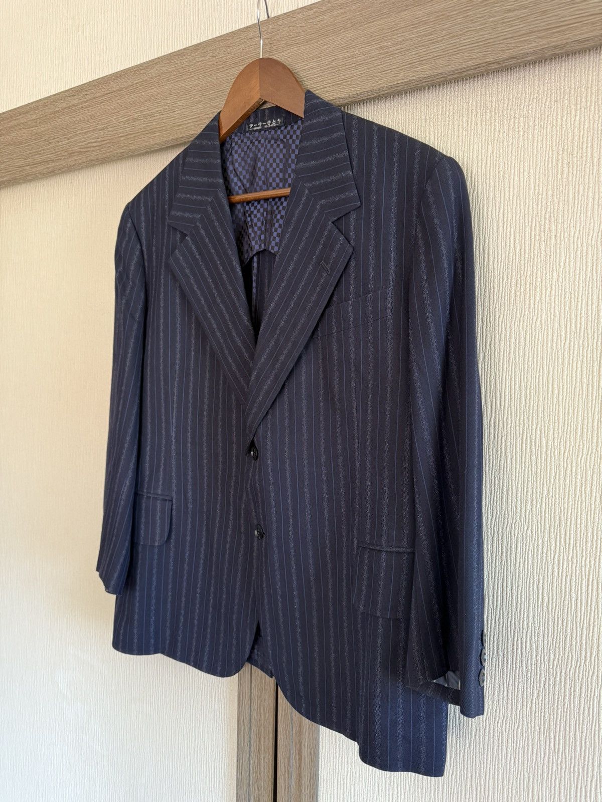Other Spring&Autumn Japanese Vintage Navy Stripe Tailored Jacket Size 38S - 2 Thumbnail