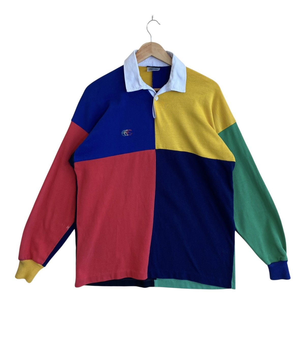 Canterbury of New Zealand Very Rare Vintage Canterbury Block Colour Rugby Tee 1990s Size US M / EU 48-50 / 2 - 1 Thumbnail