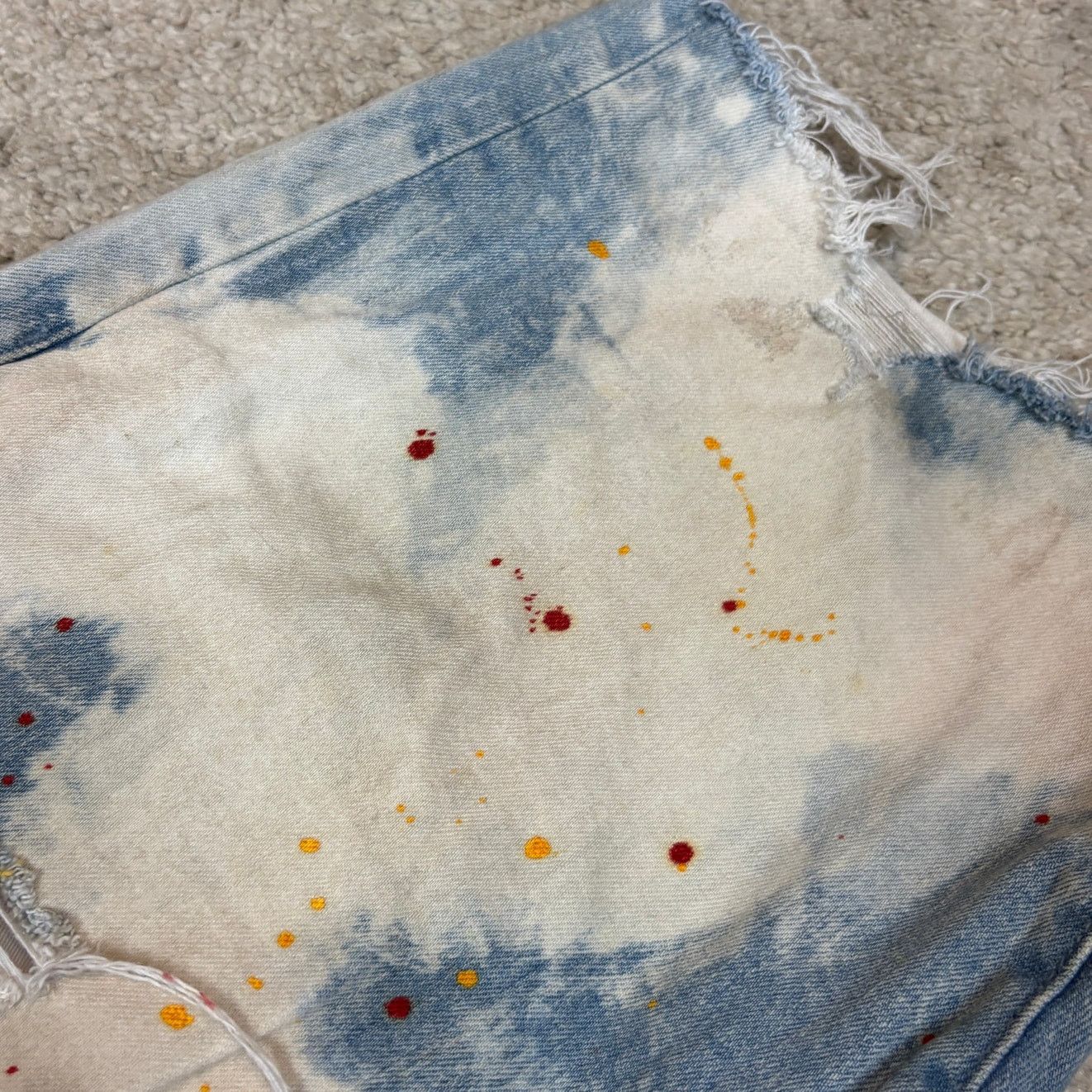 Purple Brand Purple Brand P020 Light Faded Bleached Out Splatter Jorts 31 Size US 31 - 12 Thumbnail