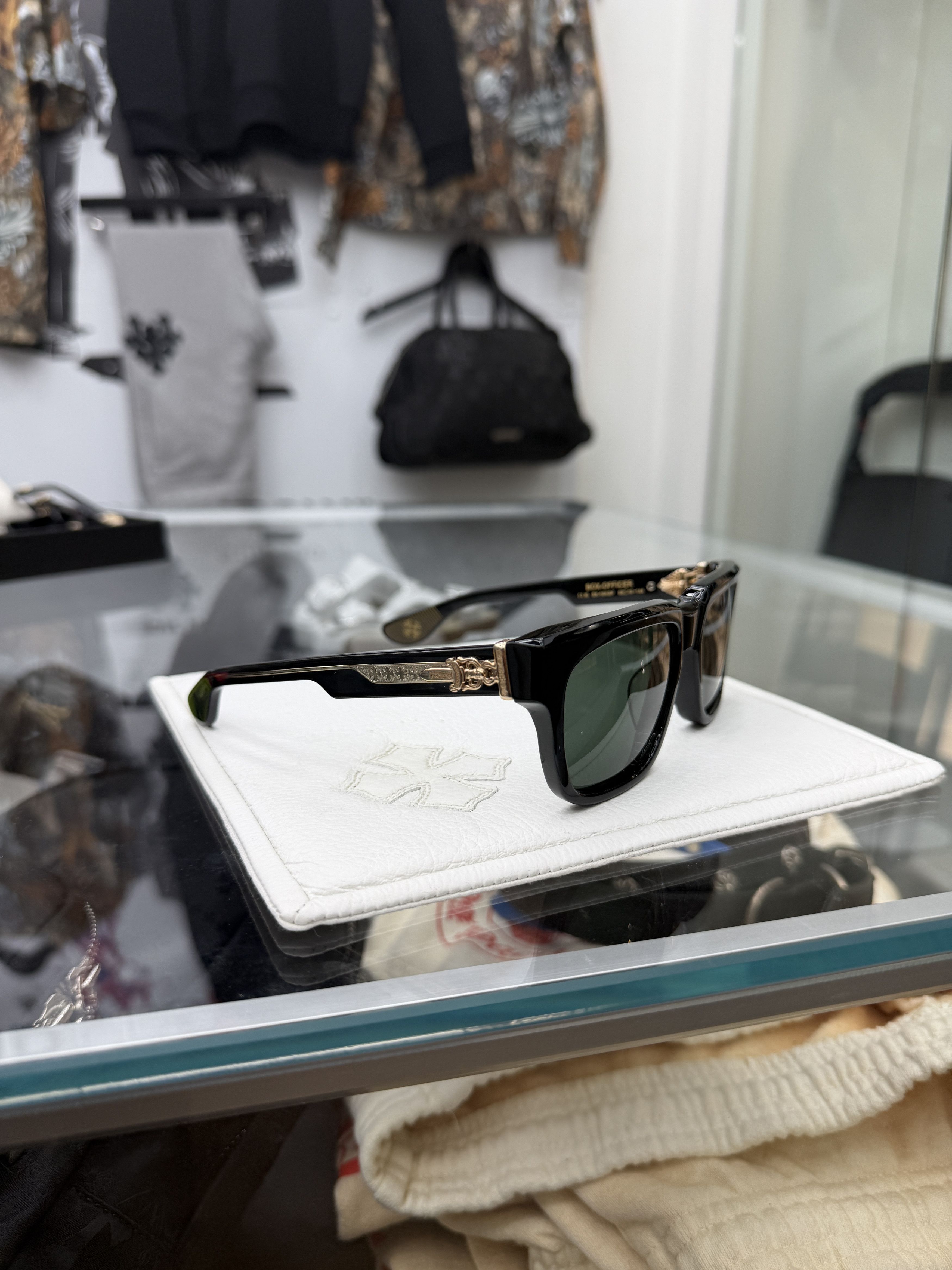 Chrome Hearts Chrome Hearts Box Officer Sunglasses Black/Gold Size ONE SIZE - 3 Thumbnail