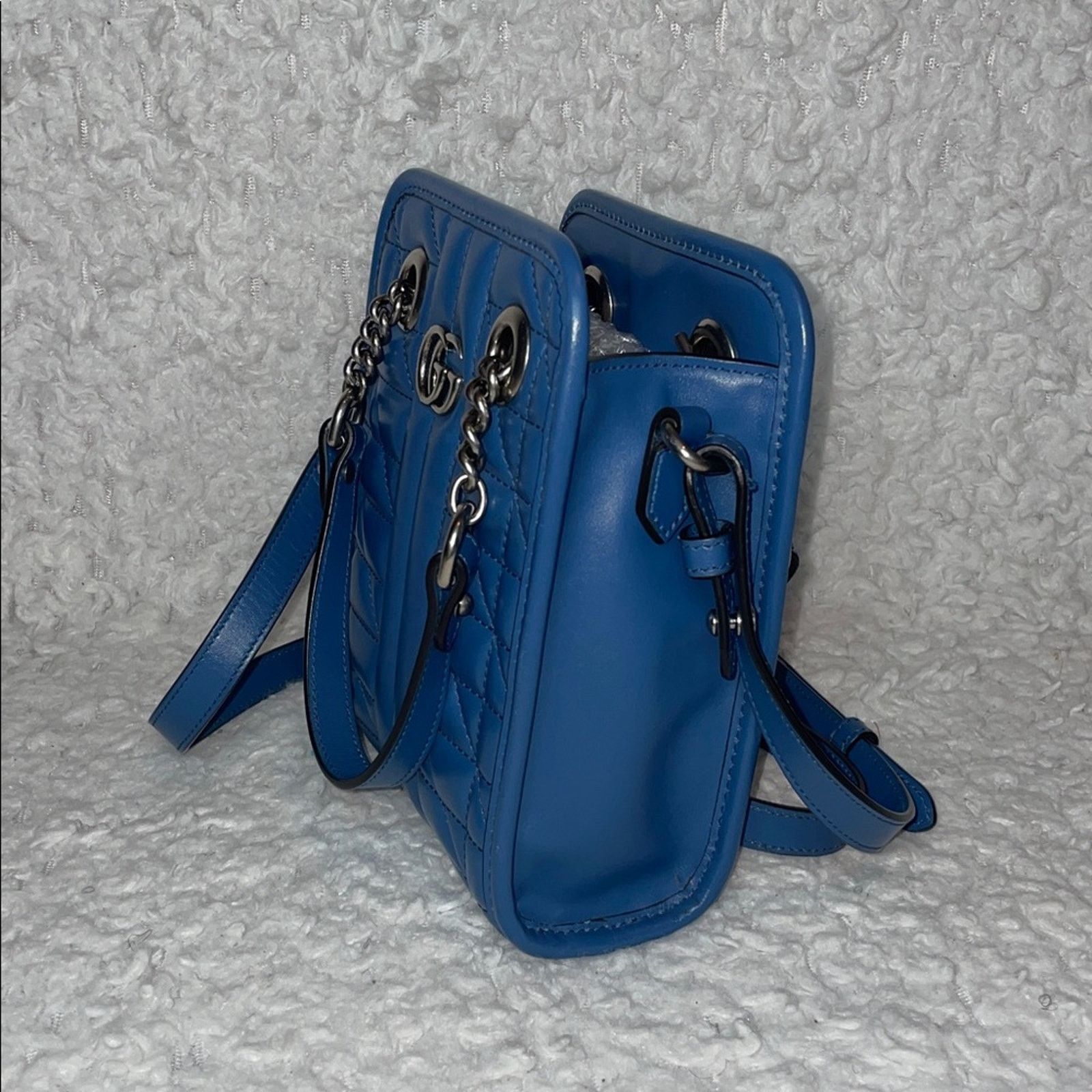 Gucci Gucci GG Marmont Matelassé Blue Crossbody 696123 Size ONE SIZE - 4 Thumbnail