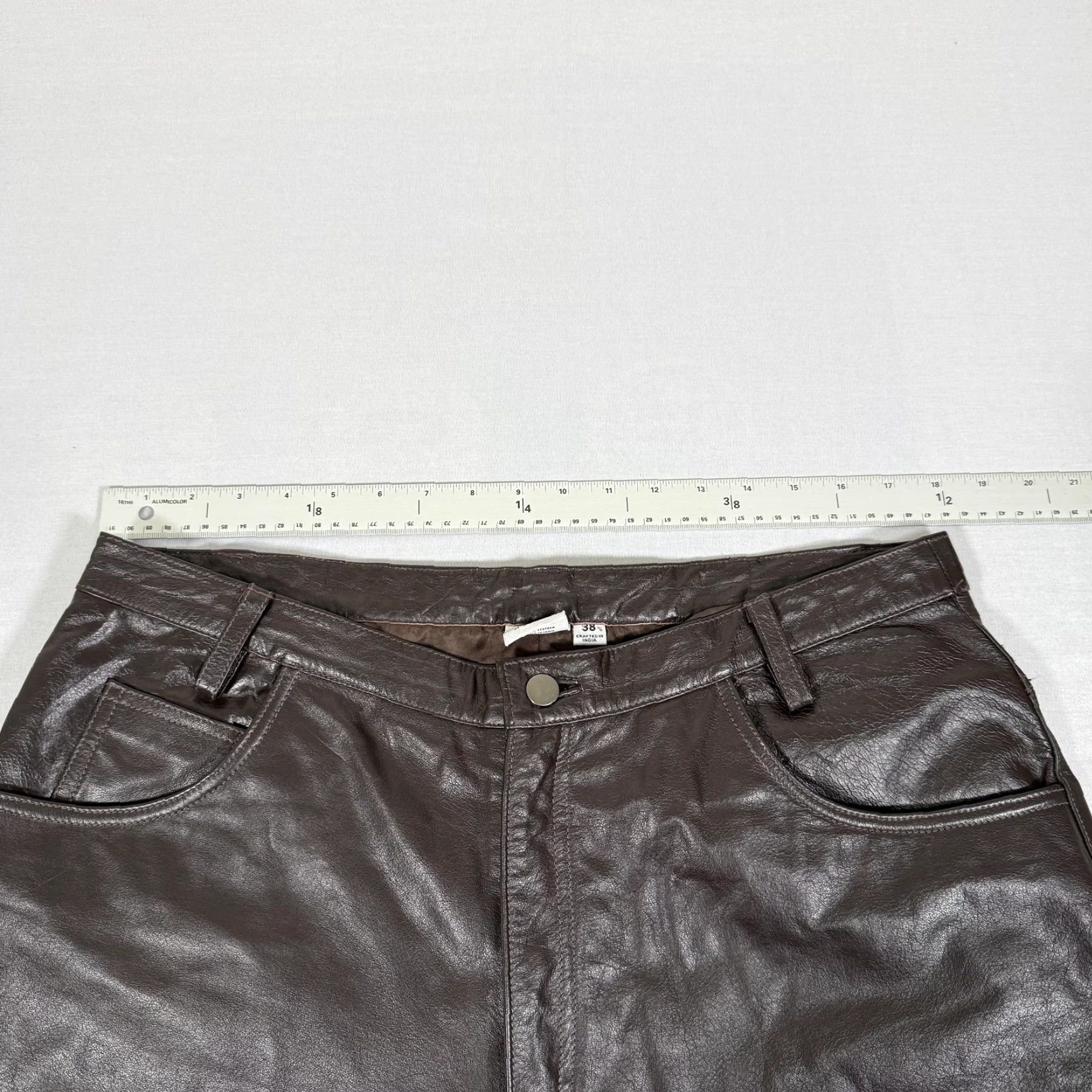 Vintage VINTAGE Wilsons Leather Pants Mens 38x36 Brown Bootcut Lined Motorcycle Biker Ride Leather Pants Mens Brown 90s Size US 38 / EU 54 - 6 Thumbnail