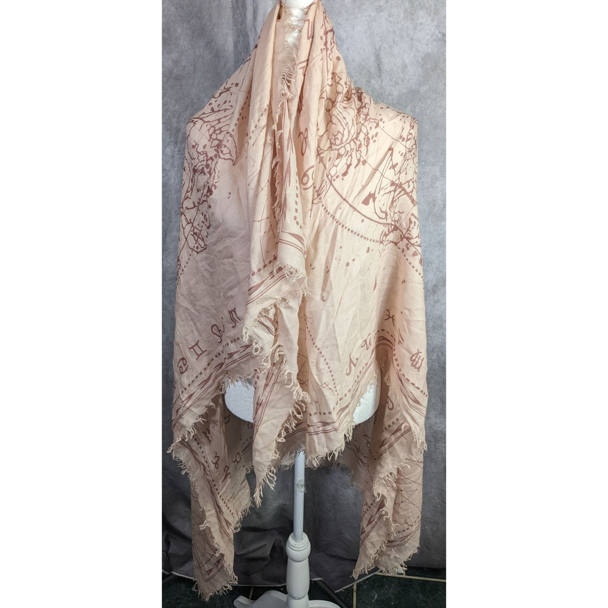 Bcbgmaxazria BCBGMaxAzria Bare Pink Constellation Print Scarf Wrap Size ONE SIZE - 11 Thumbnail