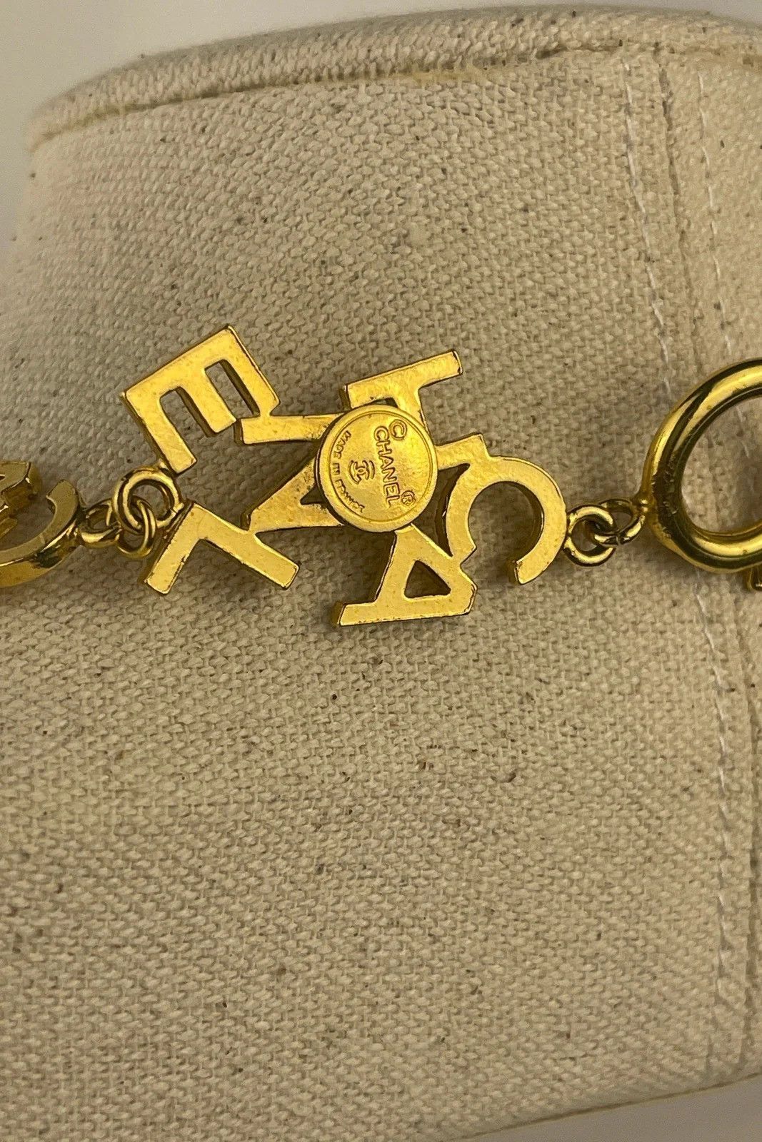 Chanel Chanel Vintage Gold 'CHANEL' Charm Letters Choker Necklace Size ONE SIZE - 3 Thumbnail