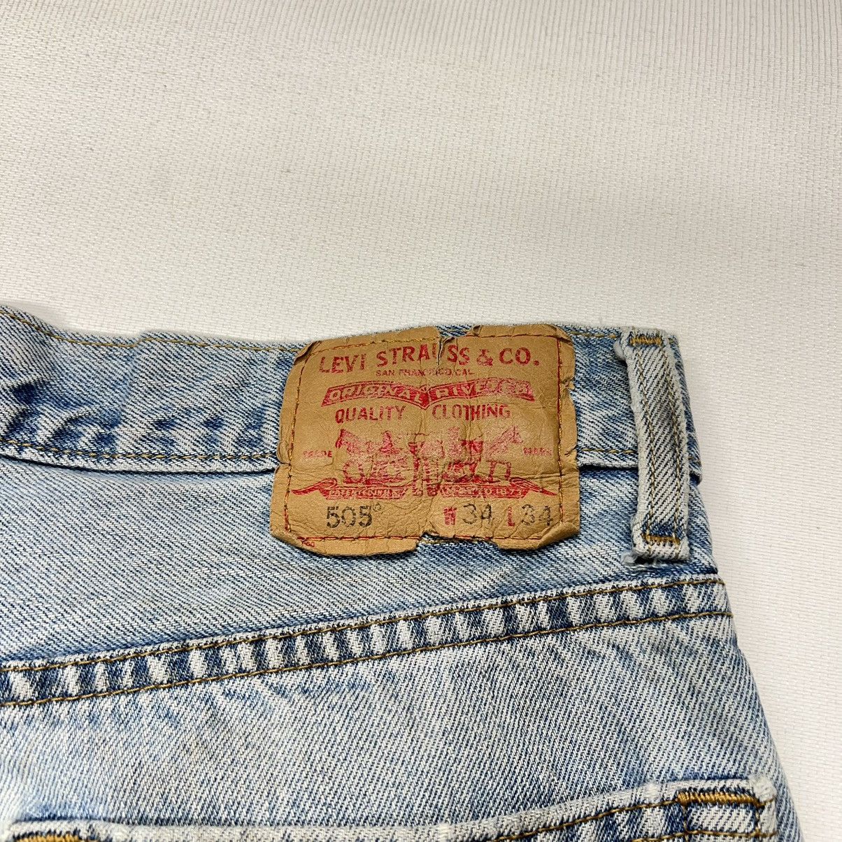 Levi's × Vintage Levis 505 Jeans Blue Straight Regular Fit Denim Y2K Size US 34 / EU 50 - 13 Thumbnail