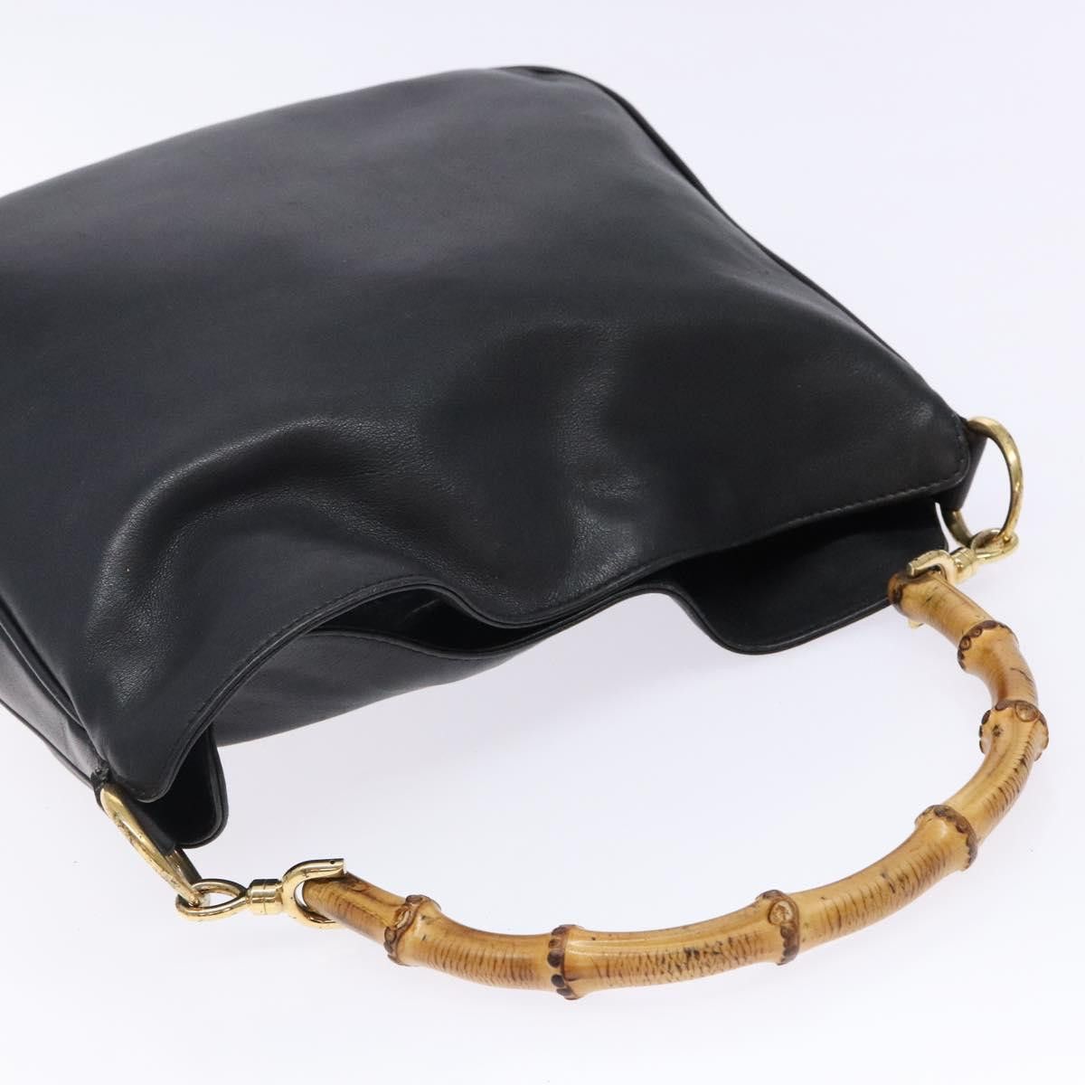Gucci GUCCI Bamboo Hand Bag Leather Black Gold 001 1998 001 1998 Size ONE SIZE - 6 Thumbnail