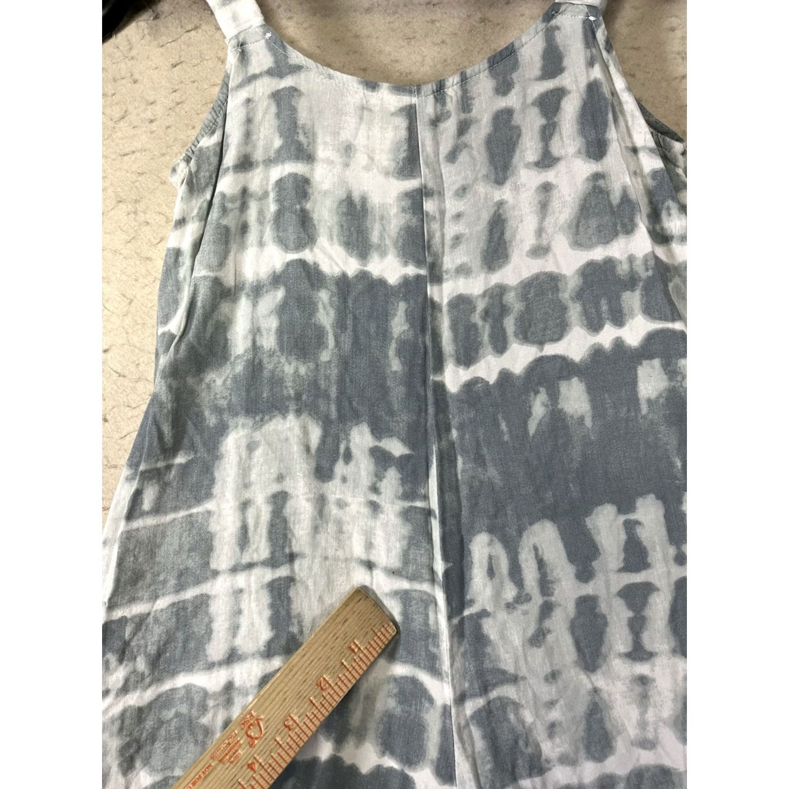 Vintage Japna Womens Tie-Dye Jumpsuit One-Piece XS Blue Ruffle Boho Wide-Leg Beach Hippie Size 26" / US 2 / IT 38 - 7 Thumbnail