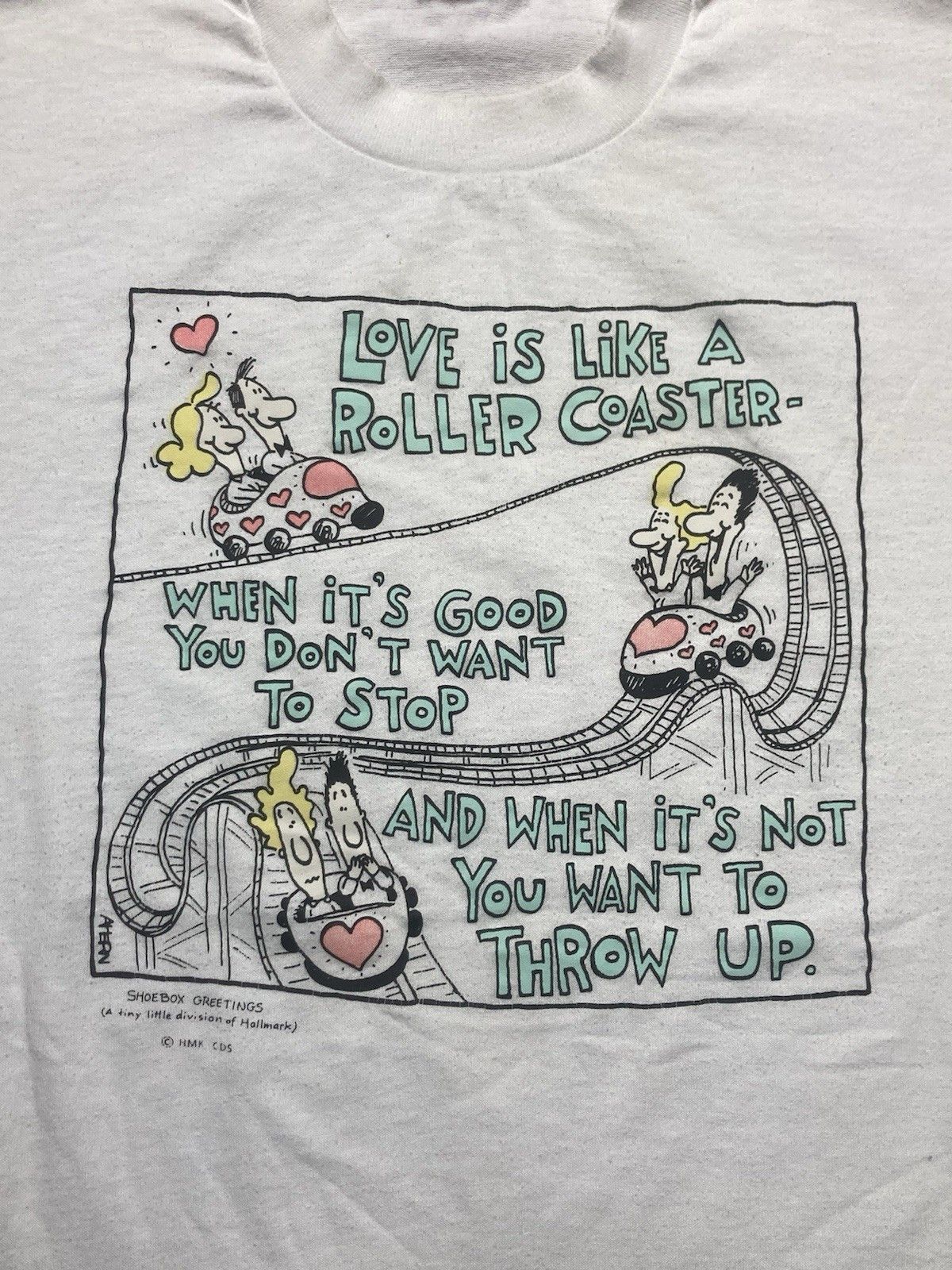 Vintage 80s t shirt love is like a rollercoaster single stitch large Size US L / EU 52-54 / 3 - 2 Thumbnail
