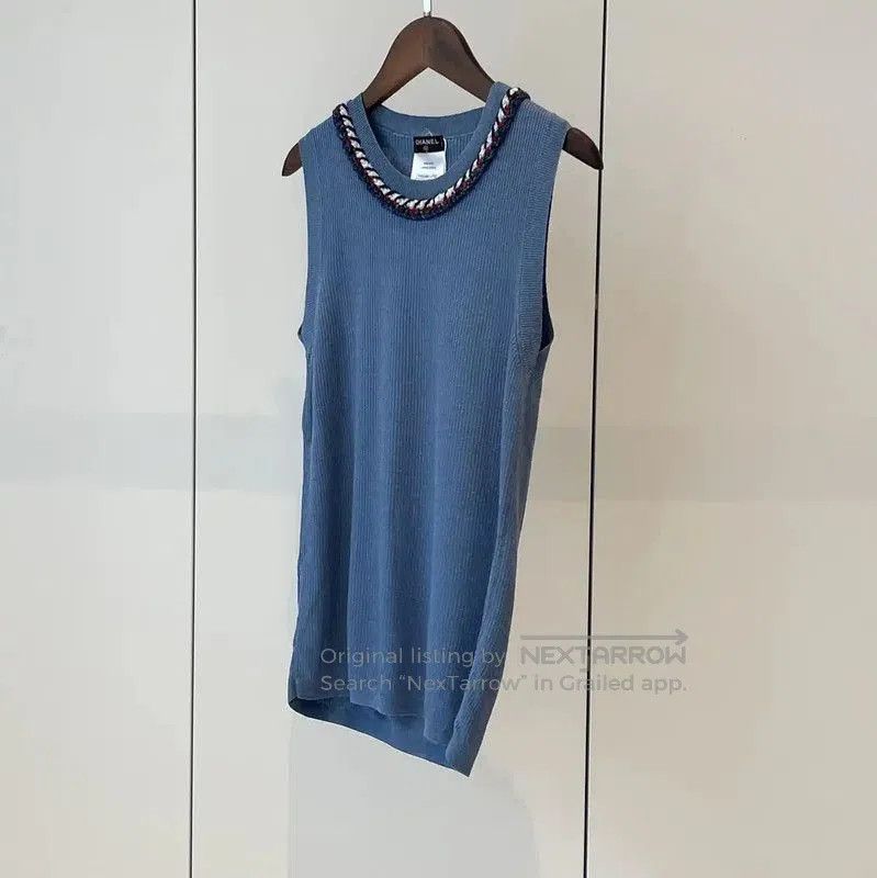 Chanel Chanel Summer Deep Blue Sleeveless Top . Size S / US 4 / IT 40 - 4 Thumbnail