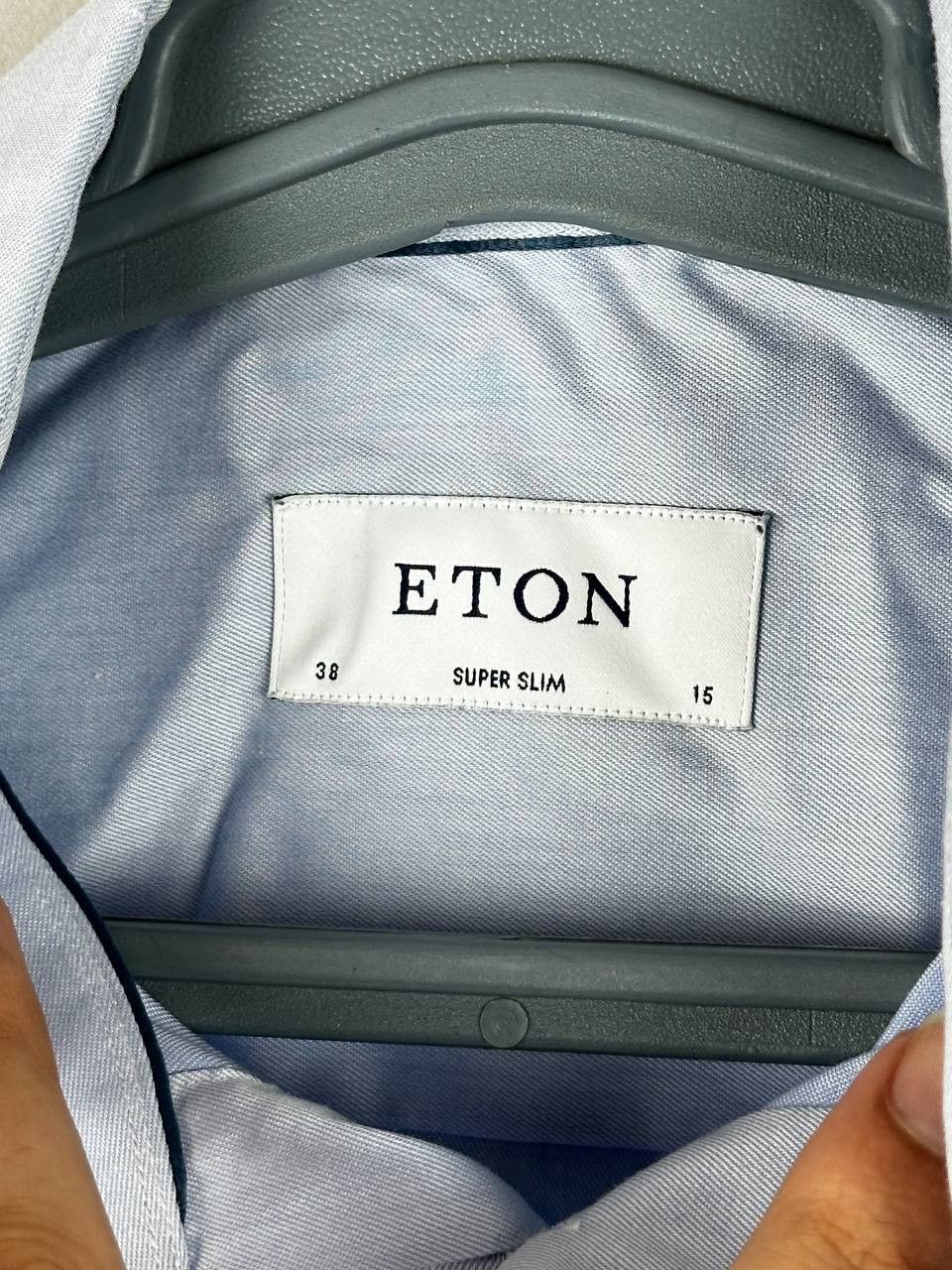 Eton Eton Luxury Blue Cotton Shirt Slim Fit Size US S / EU 44-46 / 1 - 7 Thumbnail
