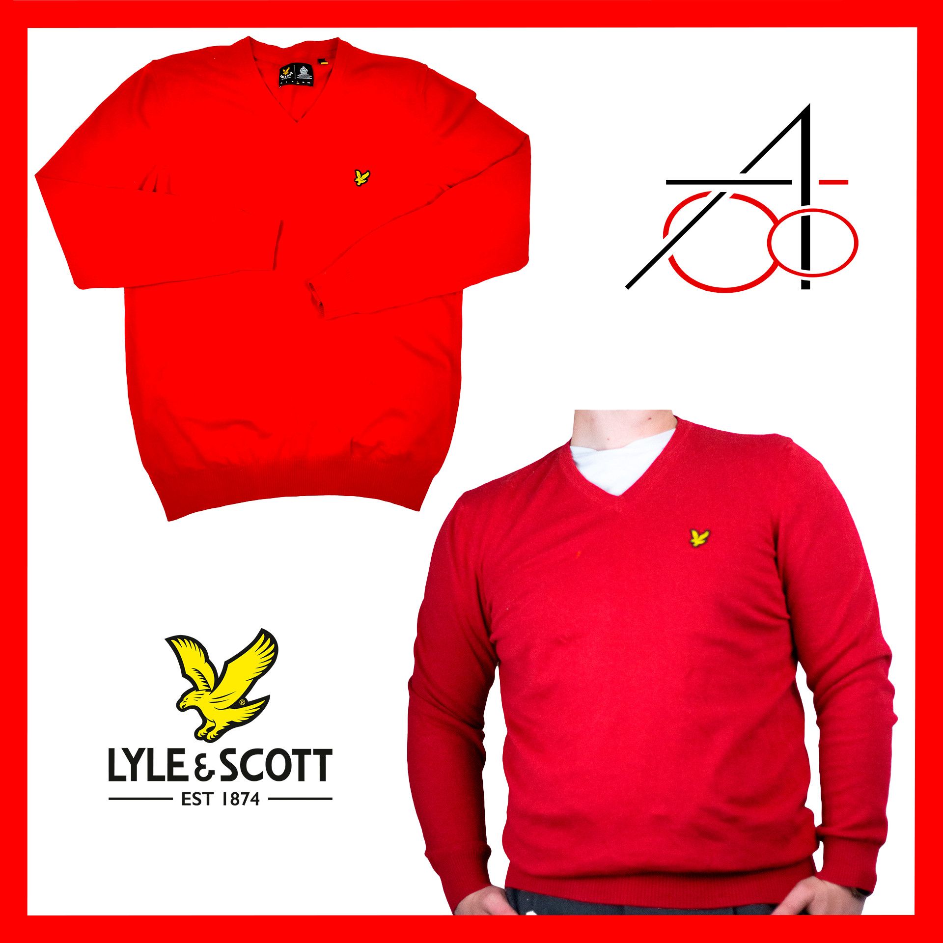 Lyle & Scott Lyle & Scott Woolen V-neck sweater Size US L / EU 52-54 / 3 - 1 Thumbnail