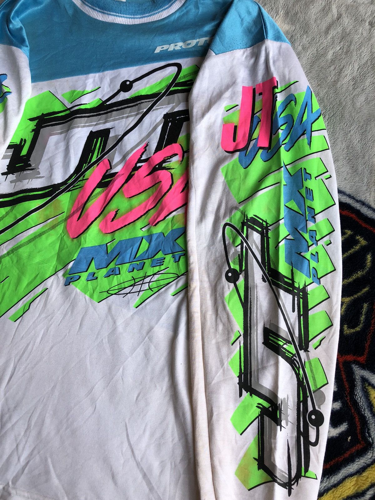 Vintage Vintage 80’s JT USA Racing MX Planet Jersey Pro Tour Jerseys Size US S / EU 44-46 / 1 - 9 Thumbnail
