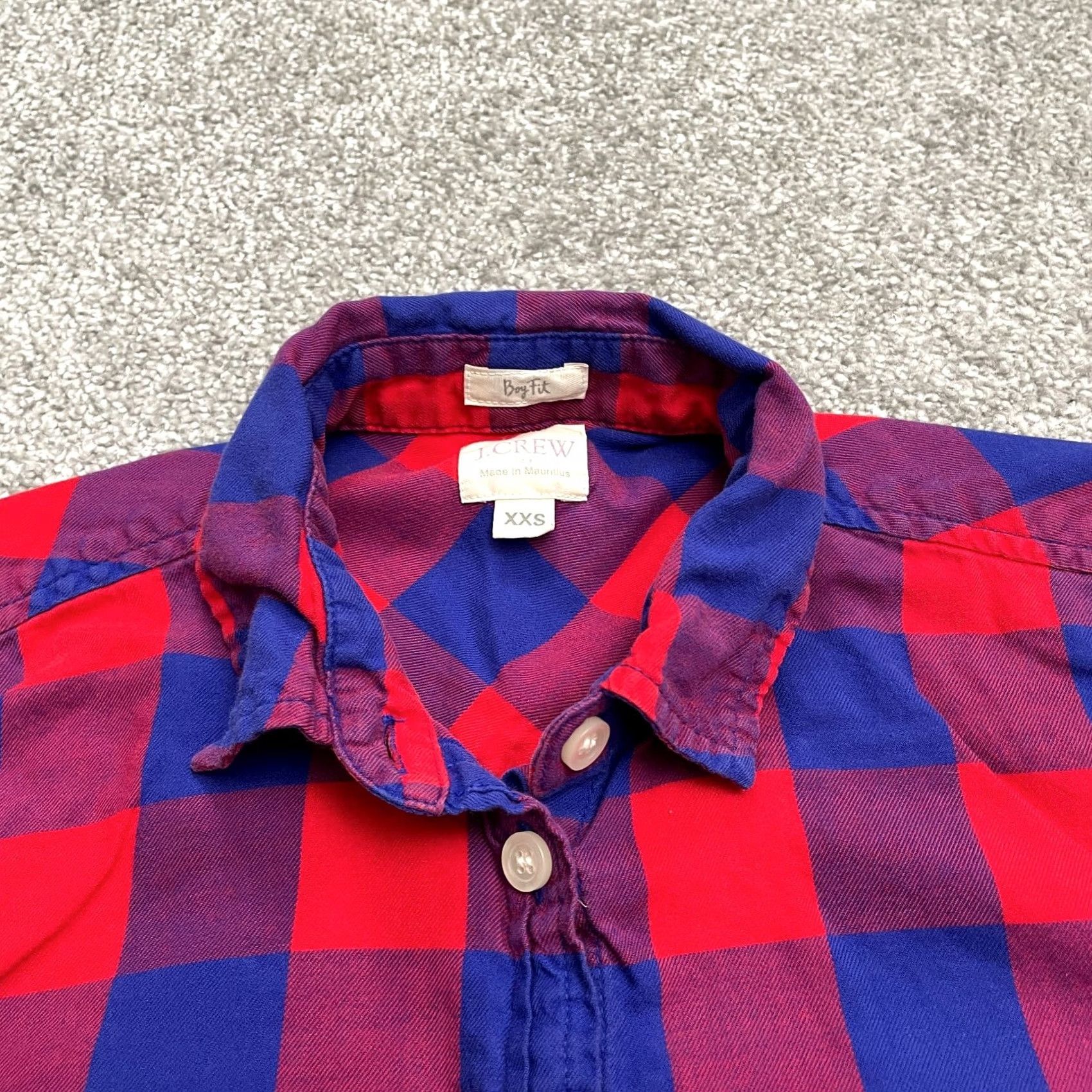 J.Crew J. Crew Button Down Shirt Womens XXS Blue Red Plaid Long Sleeve Cotton Boy Fit Size XXS / US 00 / IT 34 - 3 Thumbnail