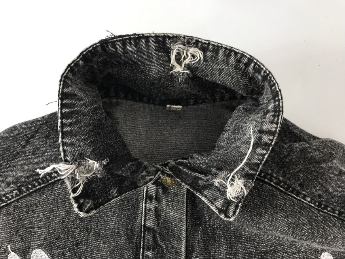 Japanese Brand Black Denim Jacket Trucker Street Art Style Printed Size US XL / EU 56 / 4 - 13 Thumbnail