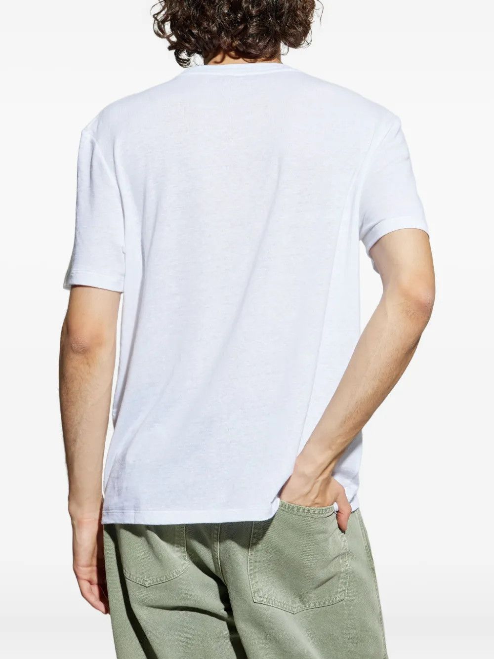 Balmain o1loc1c0526 Embroidered-Logo T-Shirt in White Size US M / EU 48-50 / 2 - 4 Thumbnail