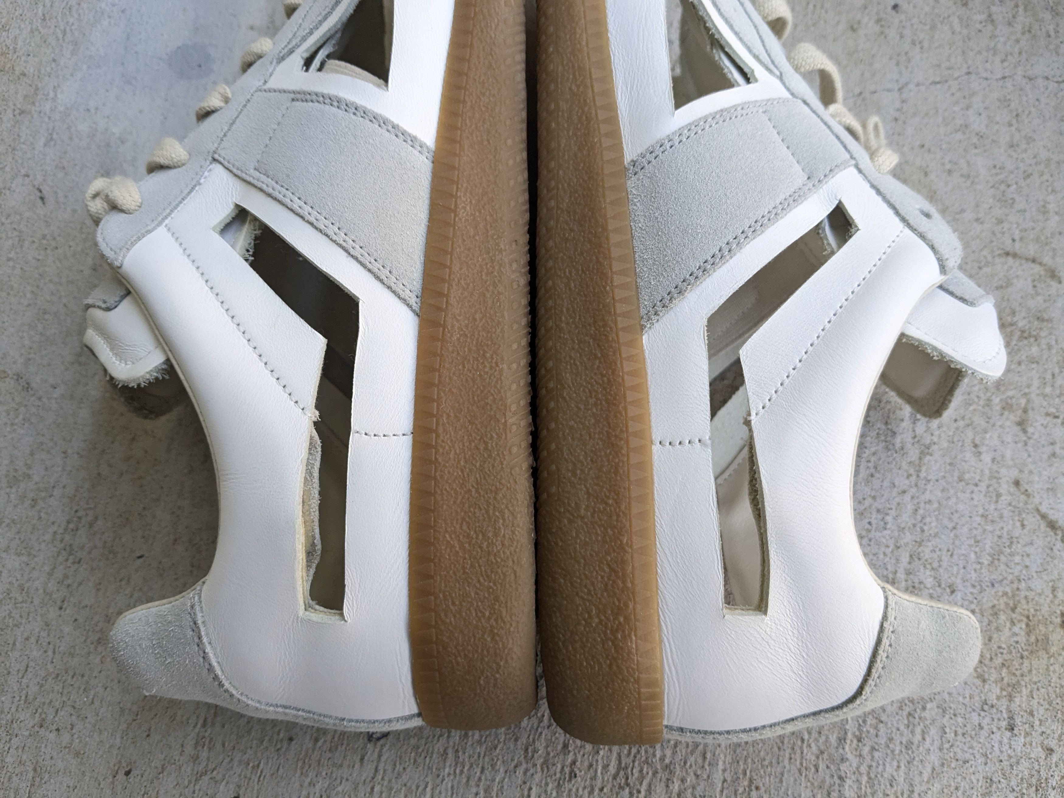 Maison Margiela Maison Margiela GAT White Gray 9 42 Leather Suede Low Tops Size US 9 / EU 42 - 10 Thumbnail