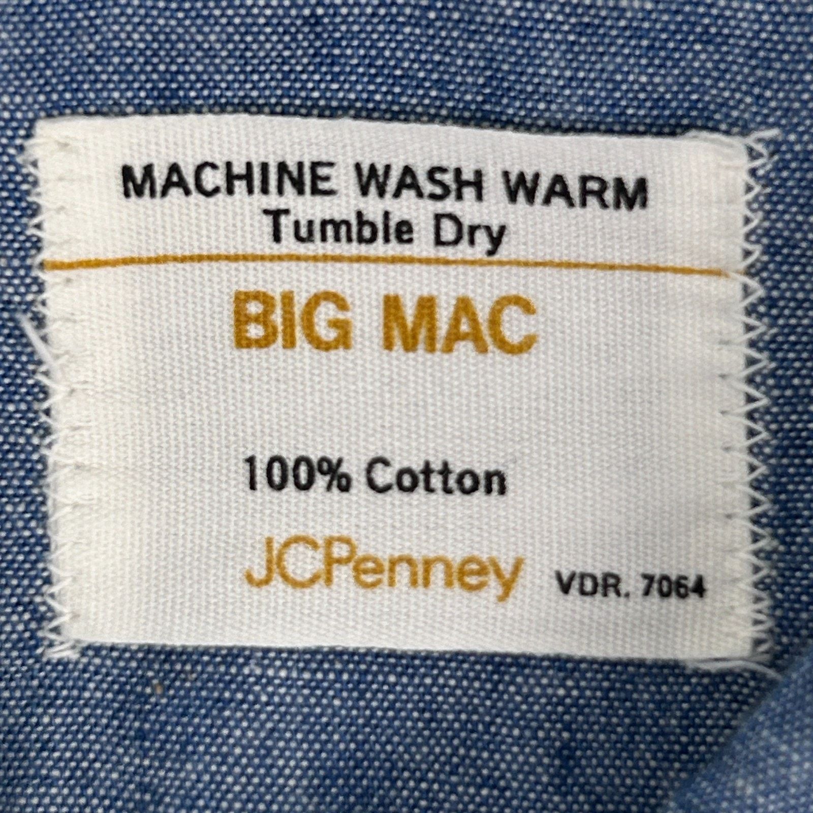 JCPenney Vintage 70s Orangutan Button Front Shirt Denim XL X-Large Size US XL / EU 56 / 4 - 10 Thumbnail