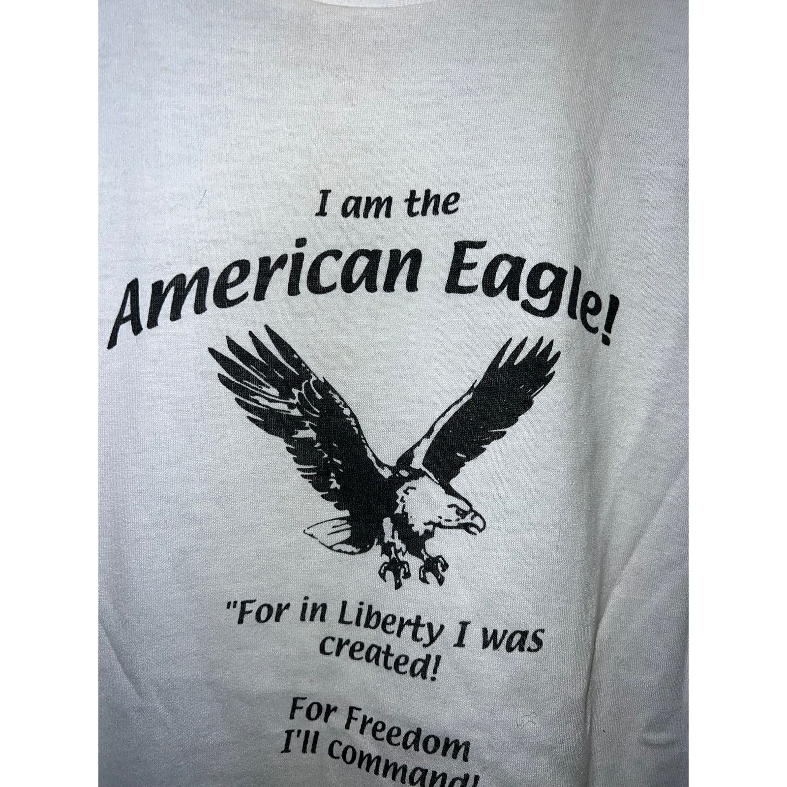 Fruit Of The Loom Vintage Eagle Shirt I Am The American Eagle Bird Tee Large Size US L / EU 52-54 / 3 - 3 Thumbnail