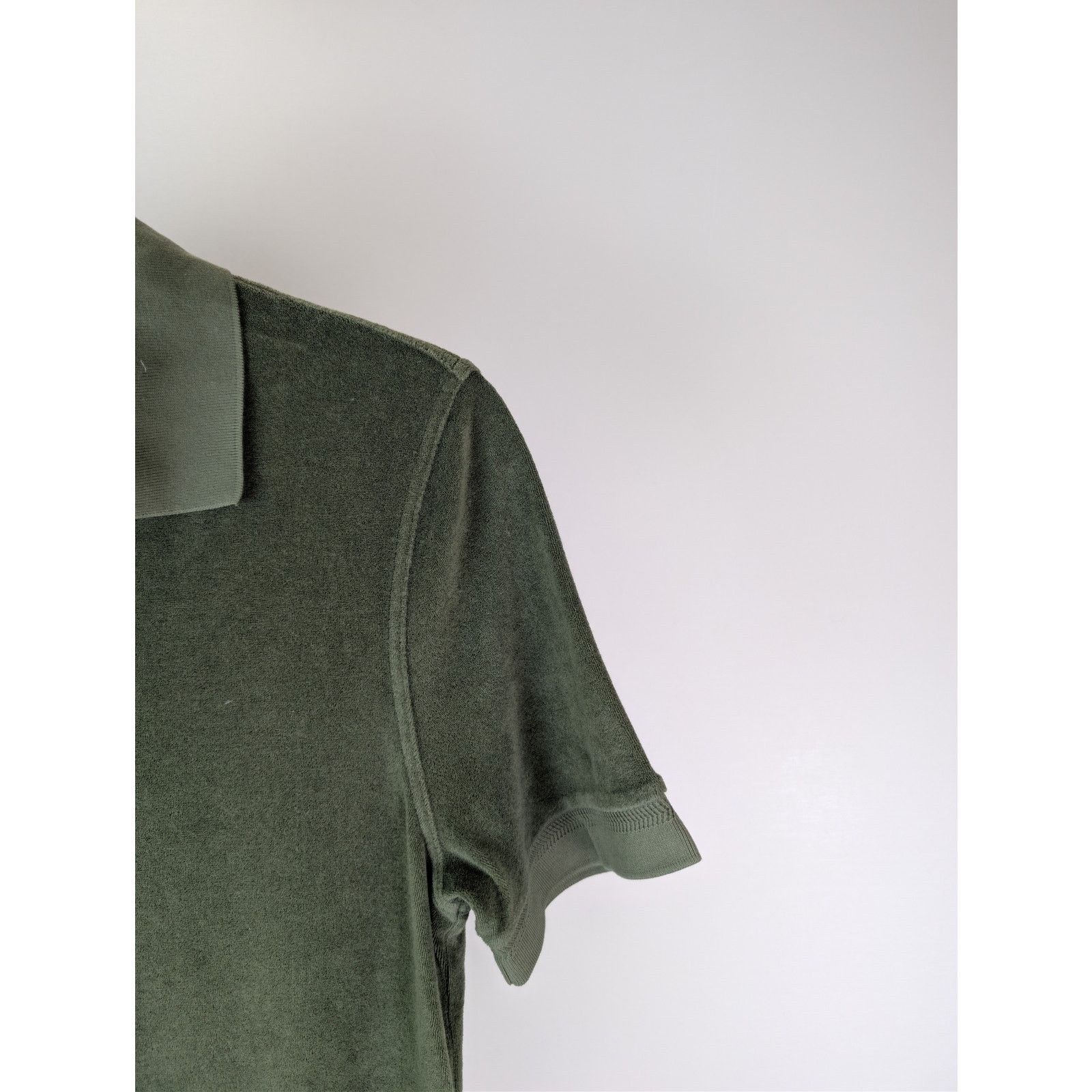 Tom Ford o1rshd1 CC20 cotton-blend terry polo shirt in olive green Size US S / EU 44-46 / 1 - 5 Thumbnail