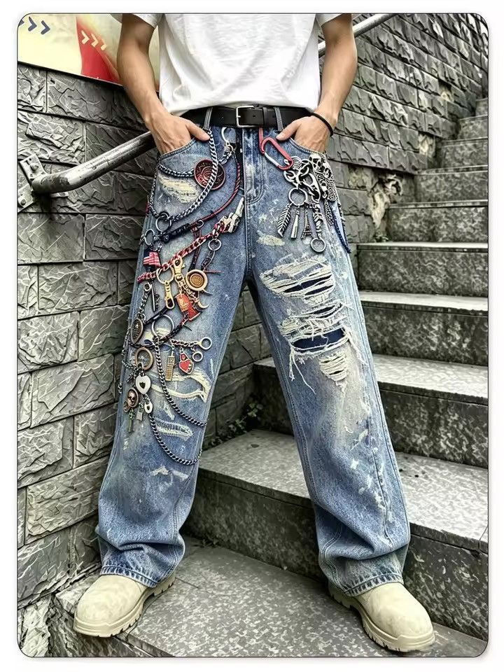 Japanese Brand Flared Punk Jeans Size US 33 - 1 Thumbnail