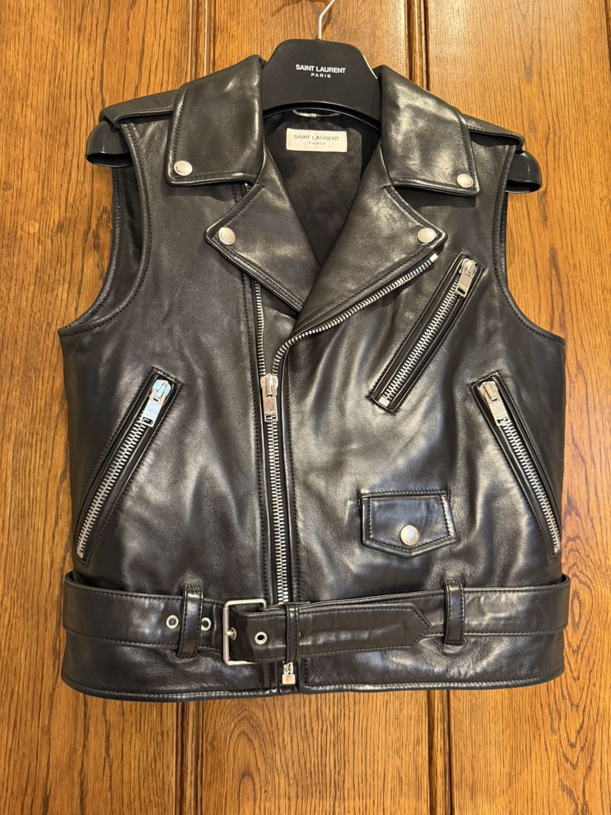 Saint Laurent Paris SS13 Saint Laurent sleeveless biker vest leather jacket L01 Size US S / EU 44-46 / 1 - 11 Thumbnail
