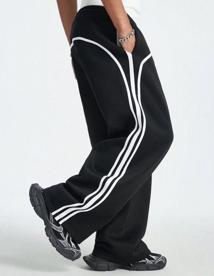 Japanese Brand Loose fit Stripe Lampas Y2K Sweatpants Size US 30 / EU 46 - 1 Thumbnail