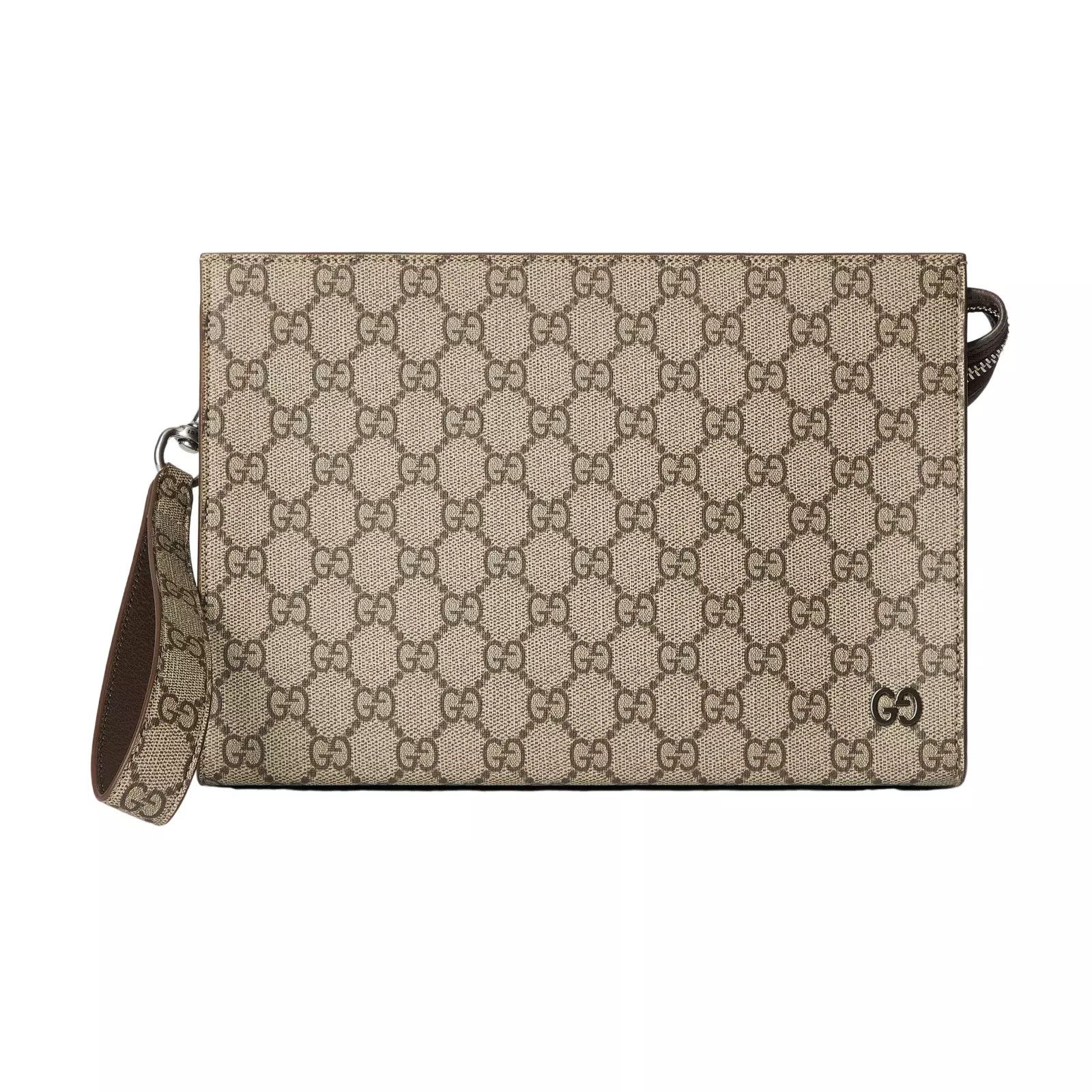Gucci GUCCI Beige Ebony GG Canvas Pouch Size ONE SIZE - 1 Thumbnail