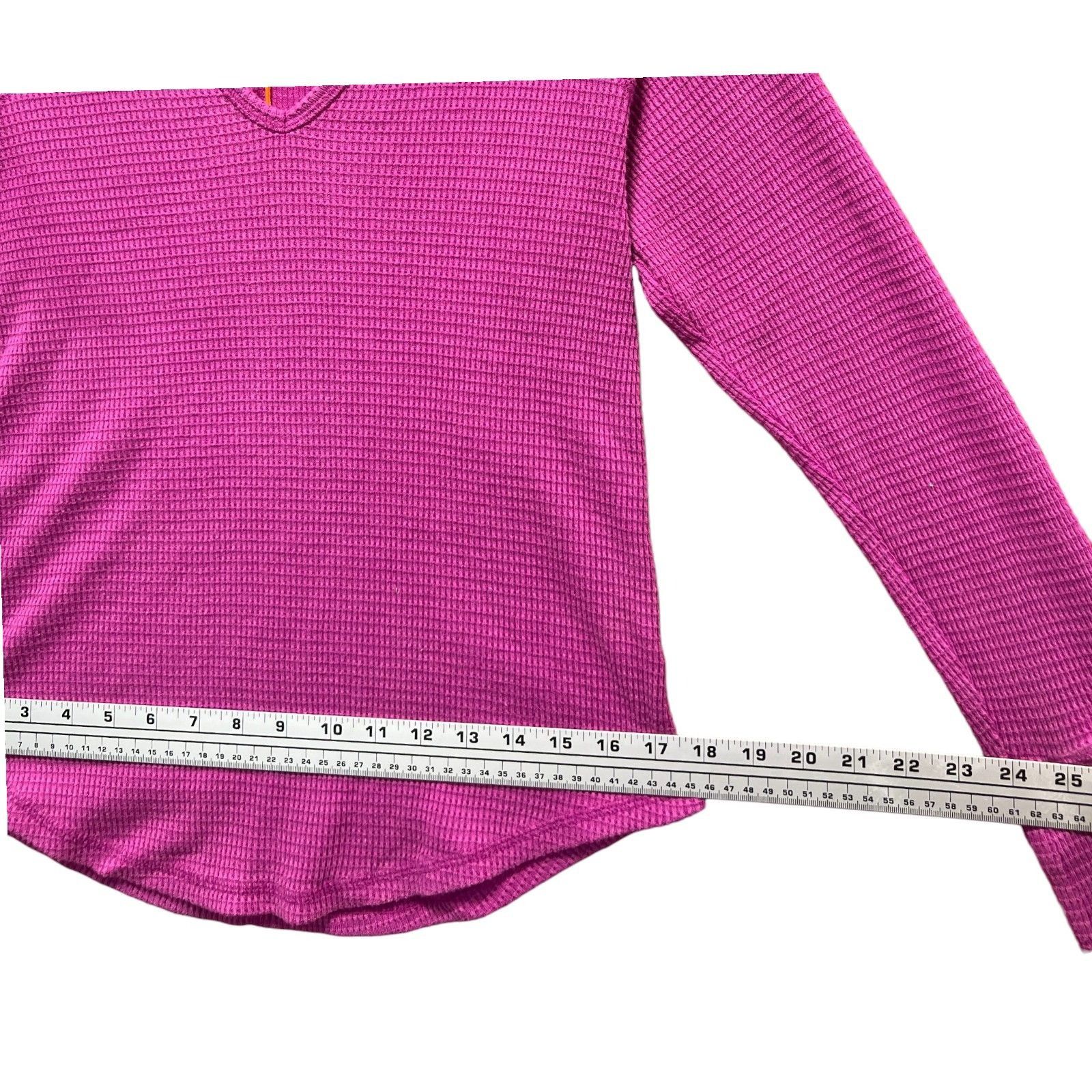 Other Knox Rose - Women's Long Sleeve Notch Neck Thermal Top - Pur Size M / US 6-8 / IT 42-44 - 7 Thumbnail