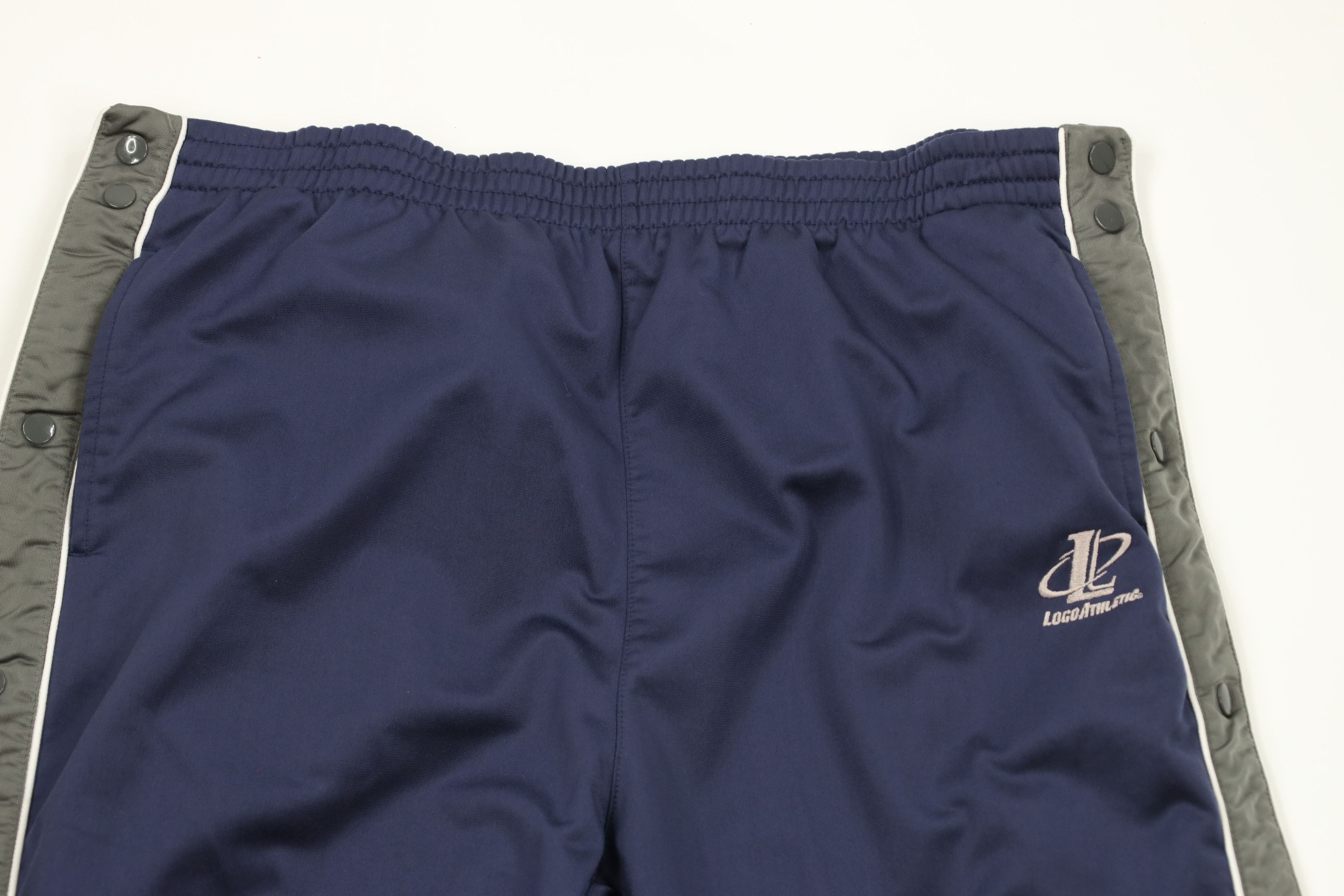 Vintage Vintage 90s Logo Athletic Tearaway Sweatpants Pants Blue Size US 38 / EU 54 - 2 Thumbnail