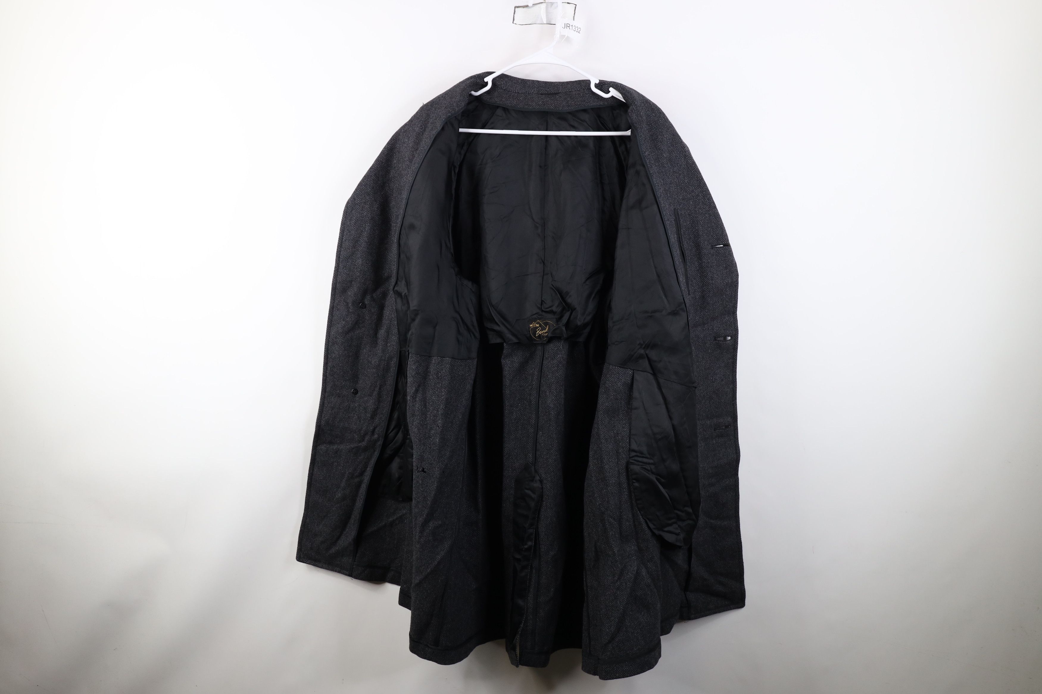Vintage Vintage 50s Streetwear Wool Herringbone Overcoat Jacket USA Size US XXL / EU 58 / 5 - 10 Thumbnail