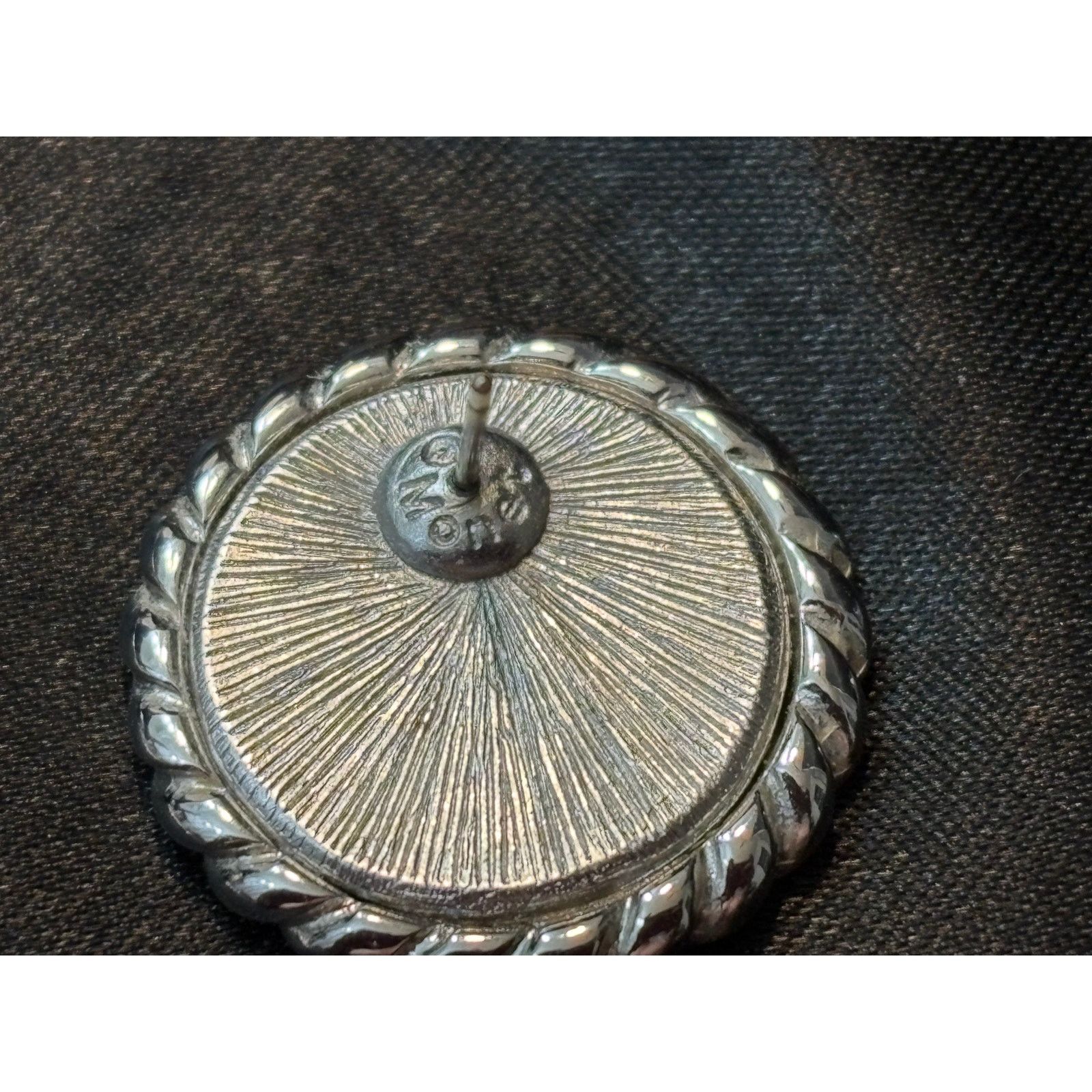 Monet Monet Silver Tone Roman Coin Medallion Earrings Rope Border Size ONE SIZE - 3 Thumbnail