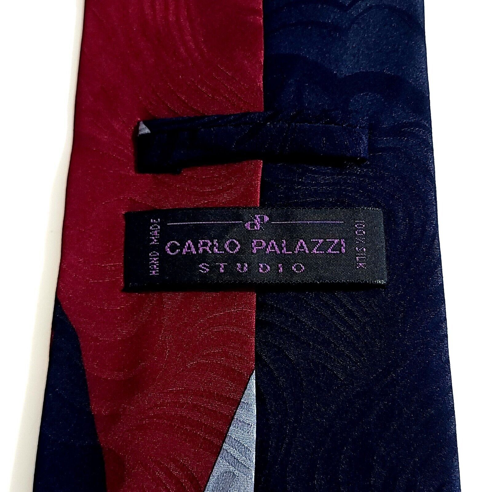Carlo Palazzi Carlo Palazzi Studio Blue Red Abstract Jacquard Print Wide S Size ONE SIZE - 3 Thumbnail