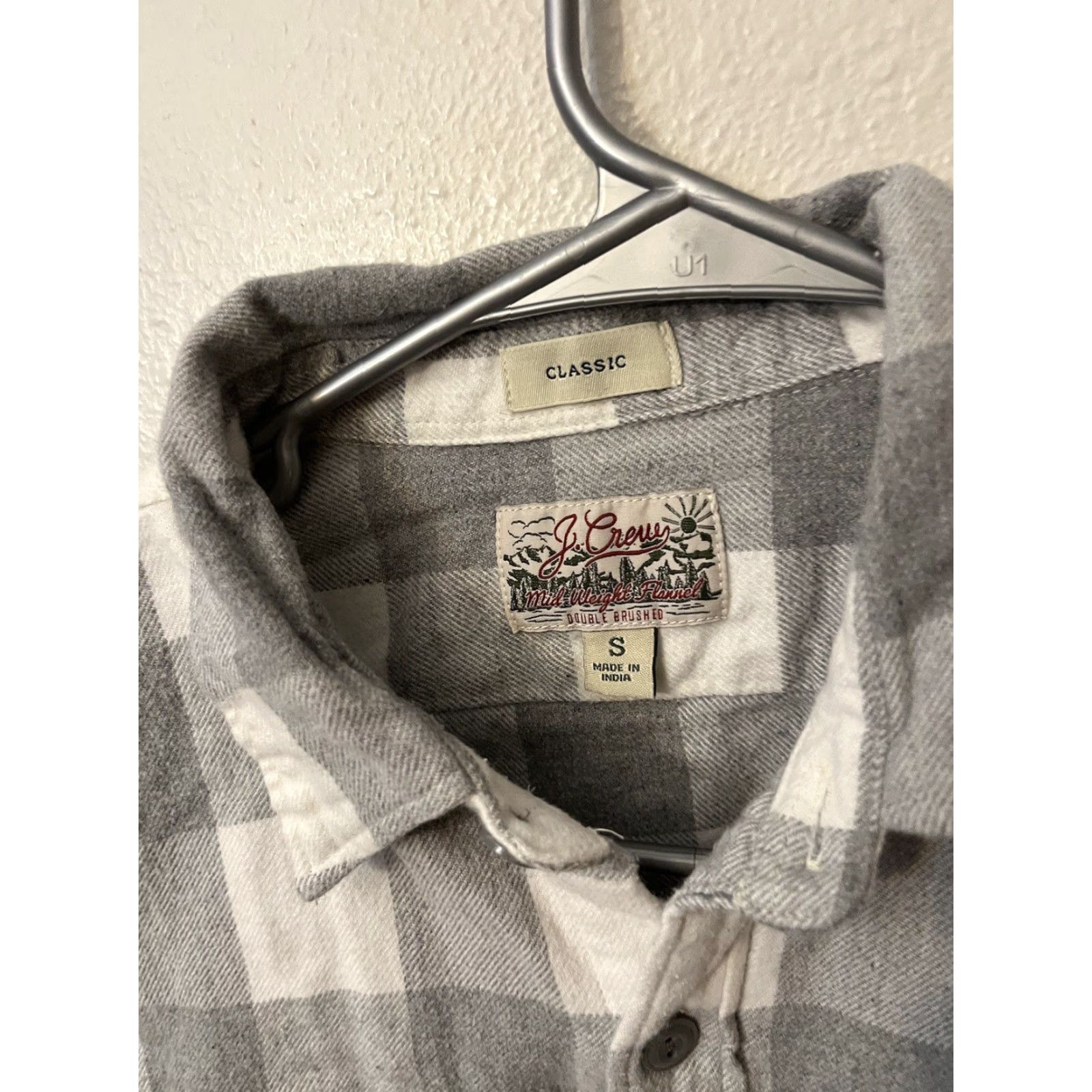J.Crew J Crew Shirt Mens Small Gray Double Brushed Classic Midweight Flannel Button-Up Long Sleeve Collar Pocket Size US S / EU 44-46 / 1 - 2 Thumbnail